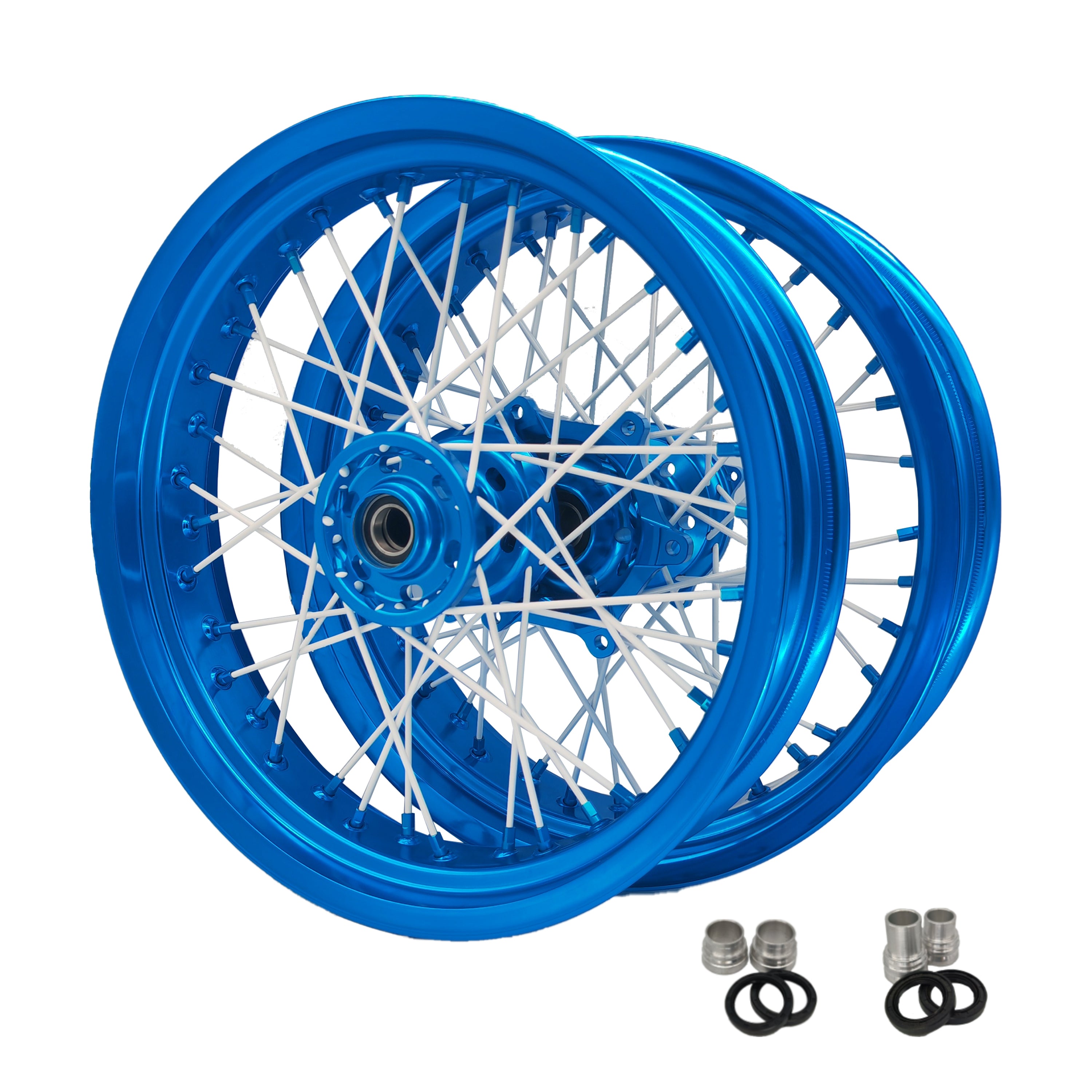 Customizable 17 Inch 36 Spoke Light Blue Rim SM Supermoto Wheels for  SUZUKI RMZ 250 RMZ 450