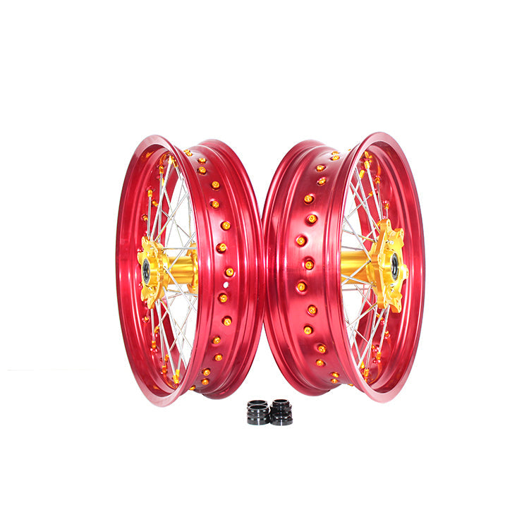 Customizable 17 Inch 36 Spoke Red Rim SM Supermoto Wheels for  HONDA CRF 250L 2013-2020 CRF 300L 2021-2022