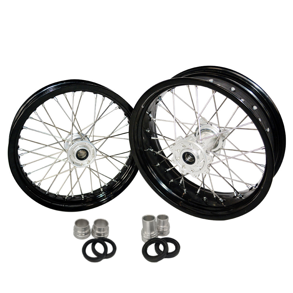 Customizable 17 Inch 36 Spoke Black Rim Blue Hub Motorcycle Wheels Supermoto Wheels for TM EN MX SMR 125-300