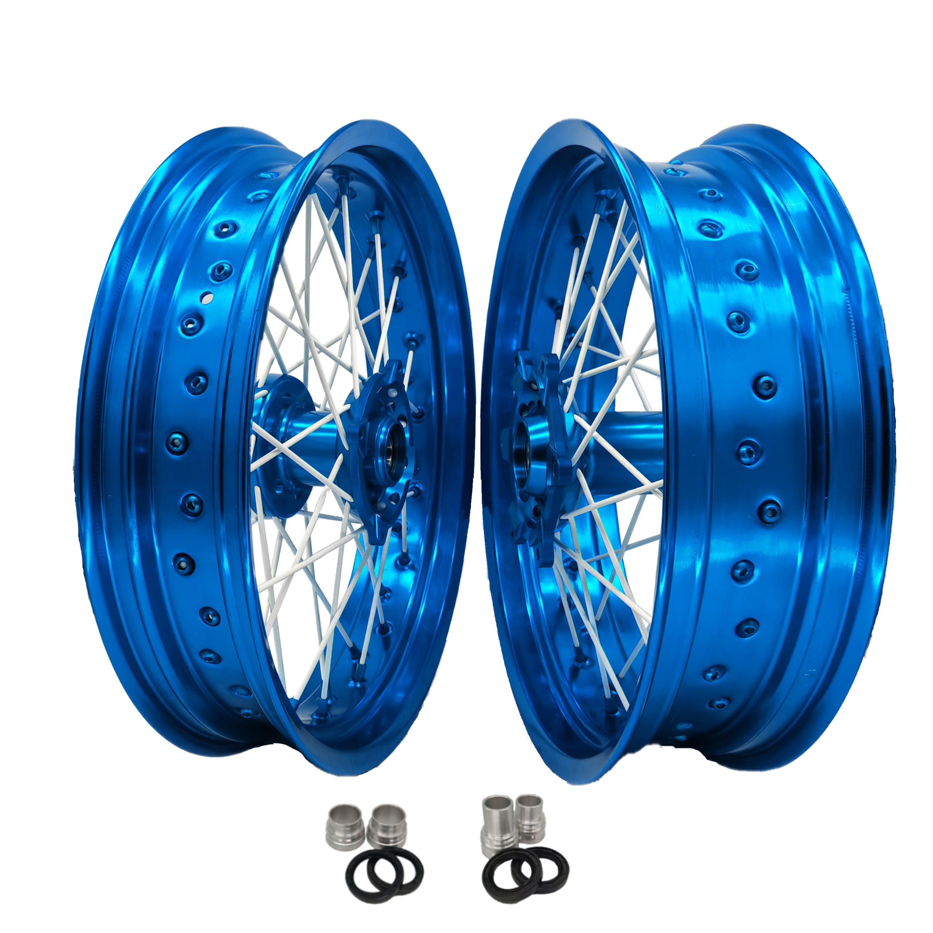 Customizable 17 Inch 36 Spoke Light Blue Rim SM Supermoto Wheels for  SUZUKI RMZ 250 RMZ 450