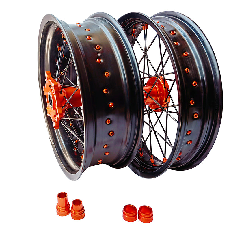 Customizable 17 Inch 36 Spoke Supermoto Wheels for KTM EXC XCW 125-530 2003-2023