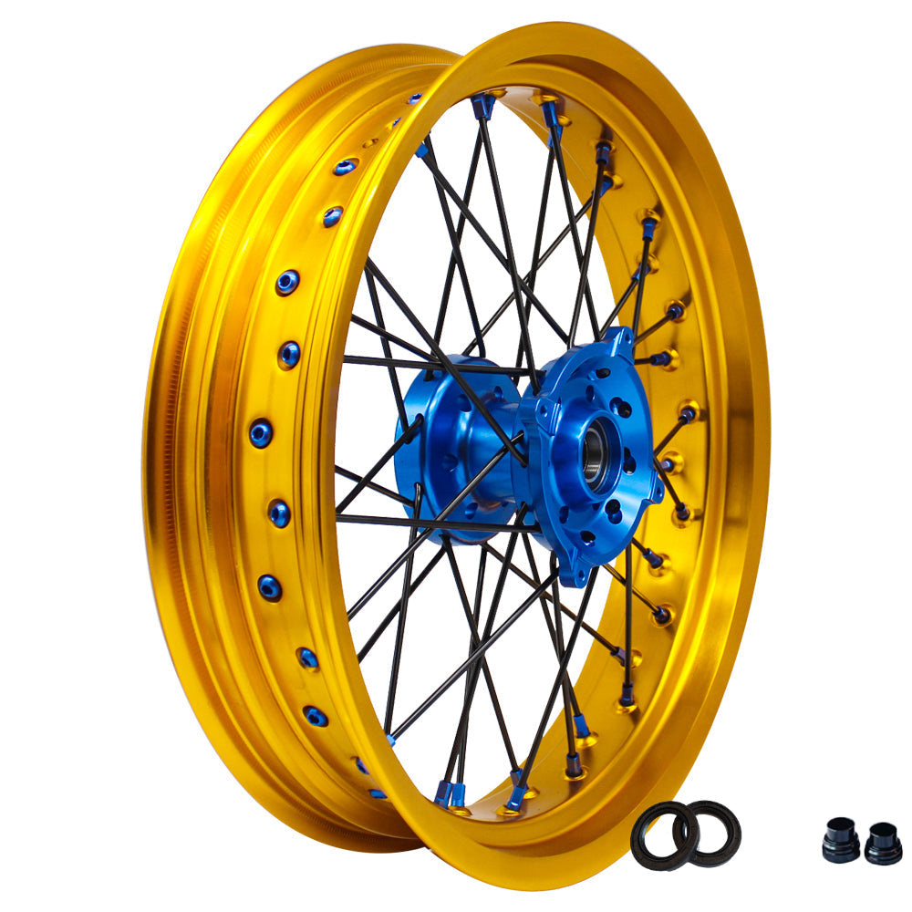 Customizable 17 Inch 36 Spoke Gold Rim SM Supermoto Wheels for  SUZUKI DRZ 400