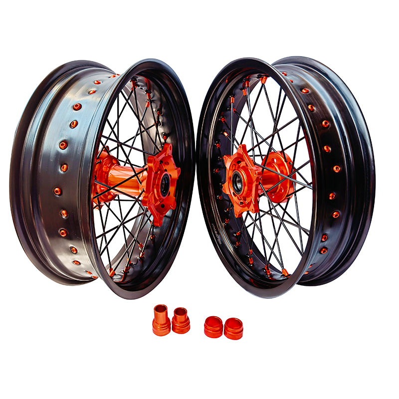 Customizable 17 Inch 36 Spoke Supermoto Wheels for KTM EXC XCW 125-530 2003-2023