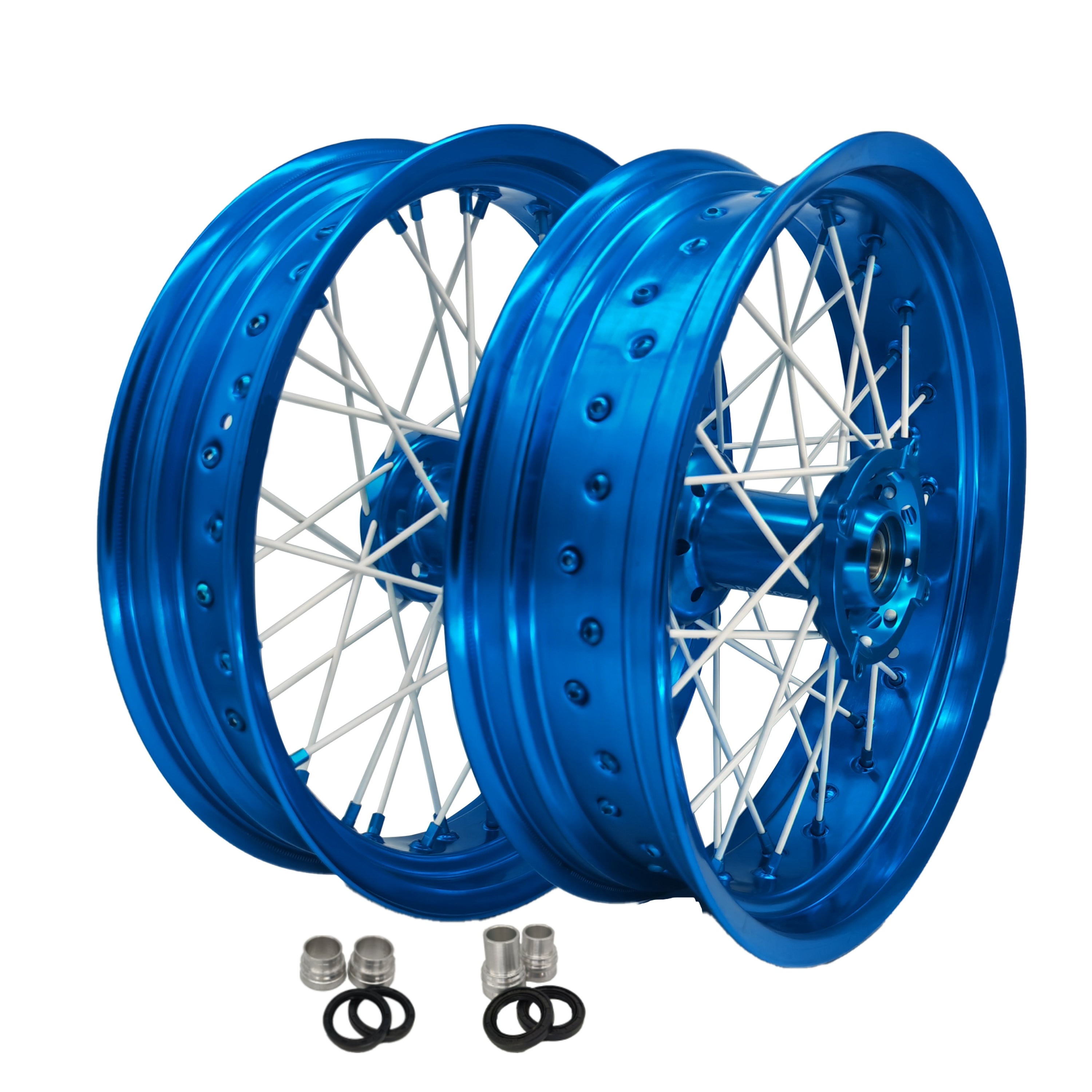 Customizable 17 Inch 36 Spoke Light Blue Rim SM Supermoto Wheels for  SUZUKI RMZ 250 RMZ 450