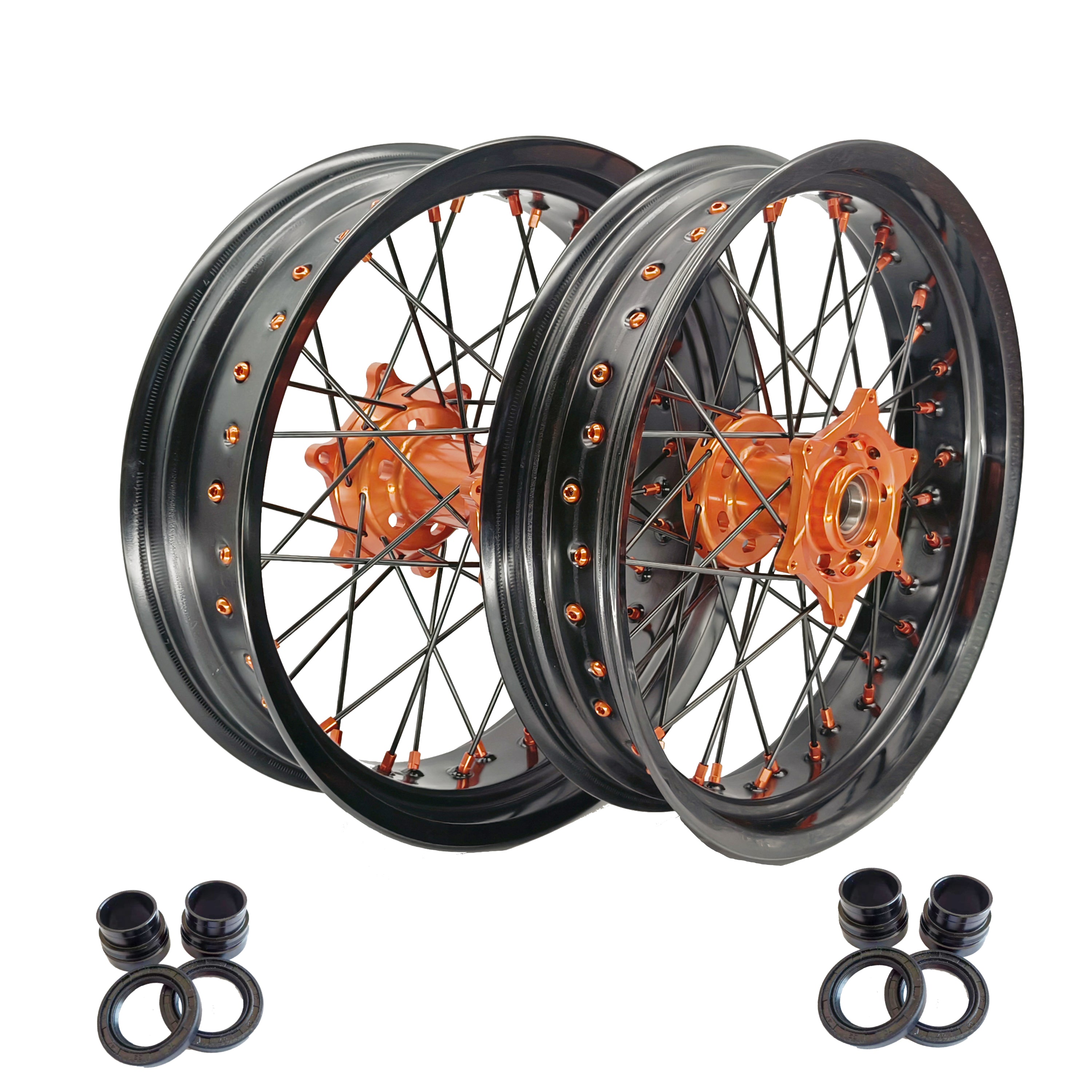 Customizable 17 Inch 36 Spoke Supermoto Wheels for KTM EXC XCW 125-530 2003-2023