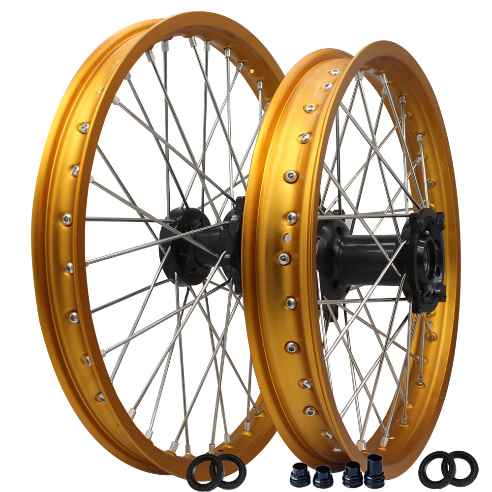 Customizable 18 19 21 Inch 36 Spoke Matte Gold Rim Motocross Enduro Wheels for  HONDA CRF 250L 2013-2020 CRF 300L 2021-2022