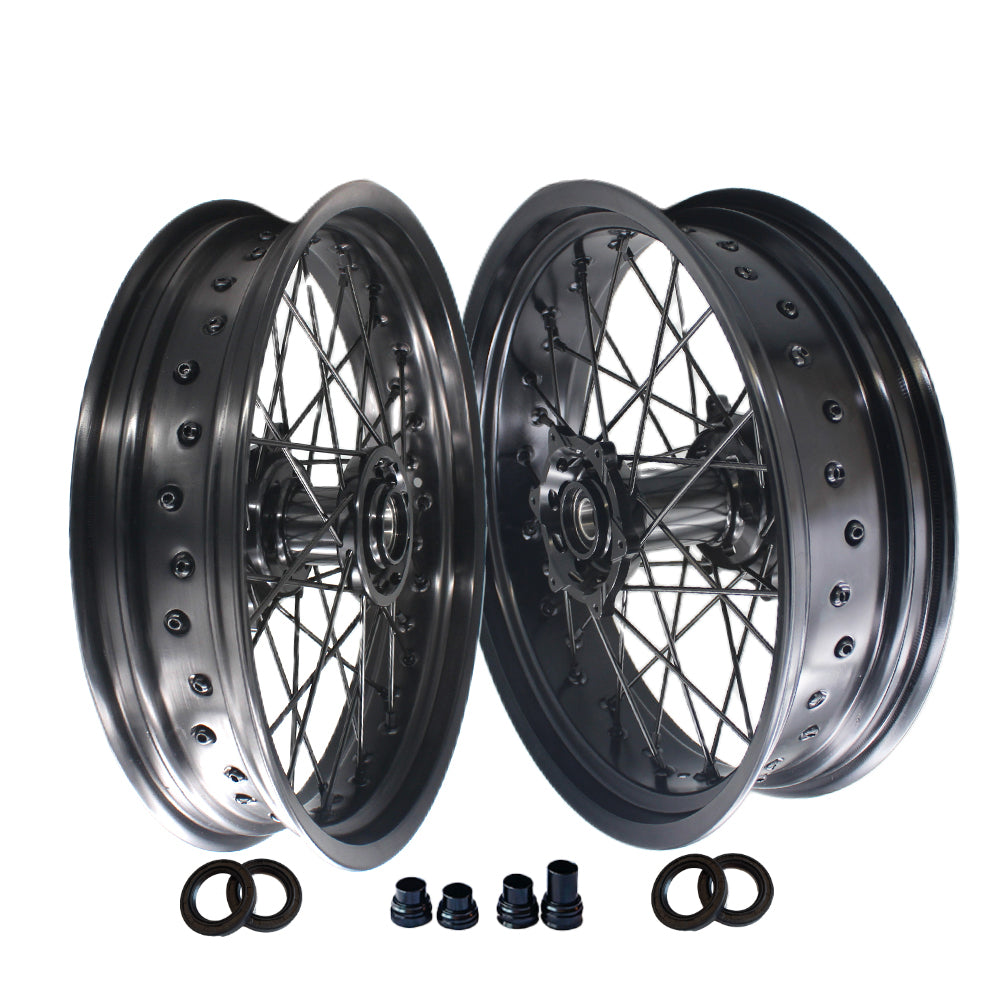 Customizable 17 Inch 36 Spoke Balck Rim SM Supermoto Wheels for  YAMAHA YZ 250F 2002-2023 YZ 450F 2003-2023 YZF 250X 2015-2023 YZF 450X 2016-2023