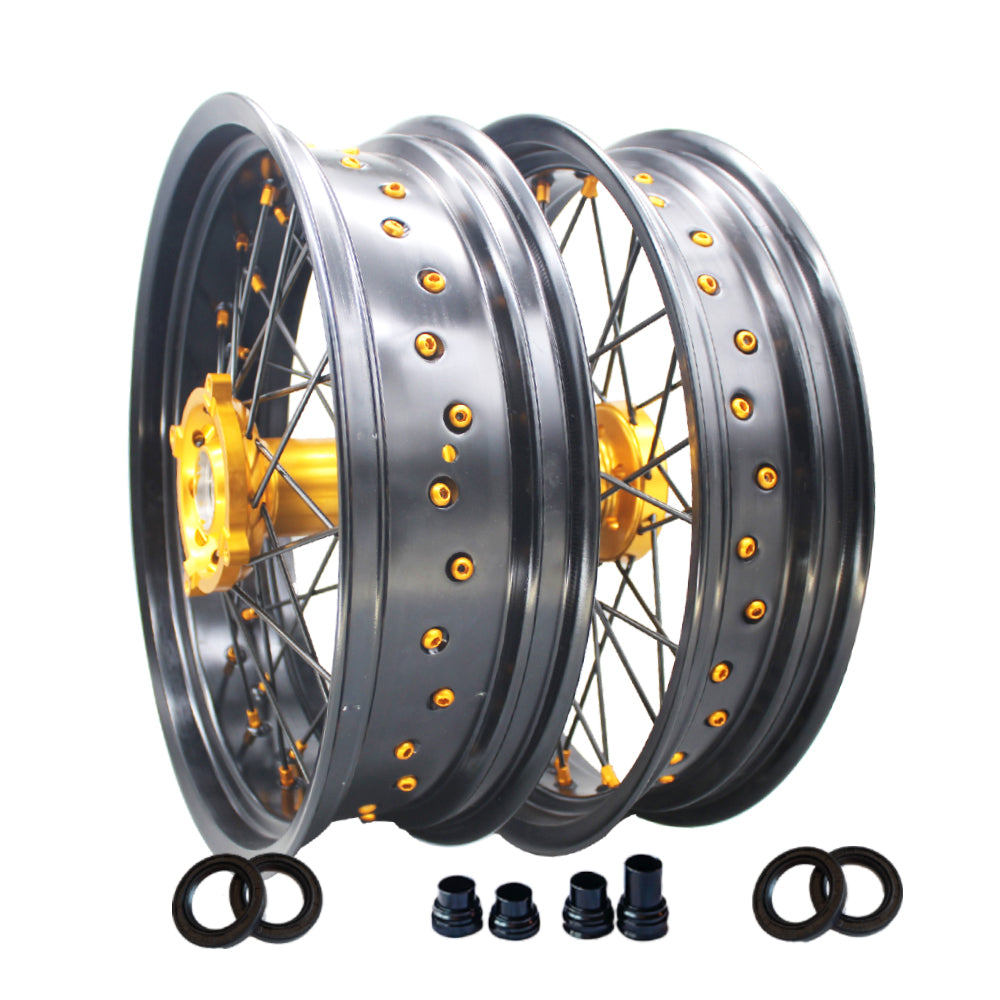 Customizable 17 Inch 36 Spoke Balck Rim SM Supermoto Wheels for  SUZUKI DRZ 400