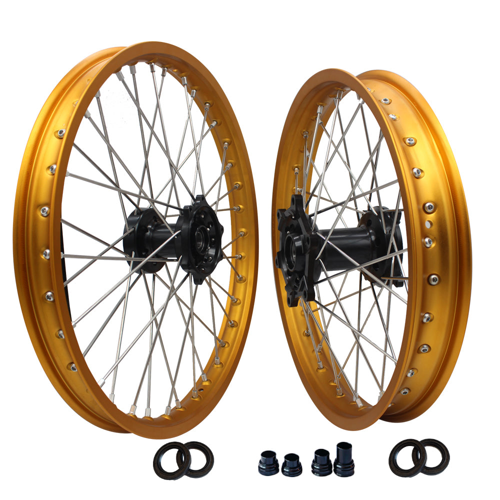 Customizable 18 19 21 Inch 36 Spoke Matte Gold Rim Motocross Enduro Wheels for  HONDA CRF 250L 2013-2020 CRF 300L 2021-2022