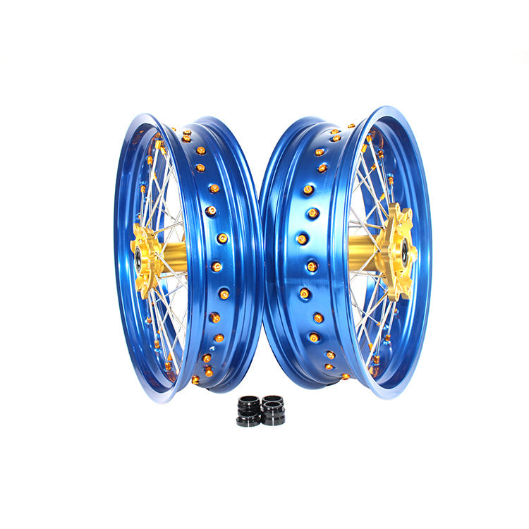 Customizable 17 Inch 36 Spoke Blue Rim SM Supermoto Wheels for  HONDA CRF 250L 2013-2020 CRF 300L 2021-2022