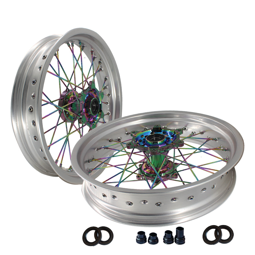 Silver Rim Motard Customizable 17 Inch 36 Spoke Silver Rim Supermotard Wheels Supermoto ...