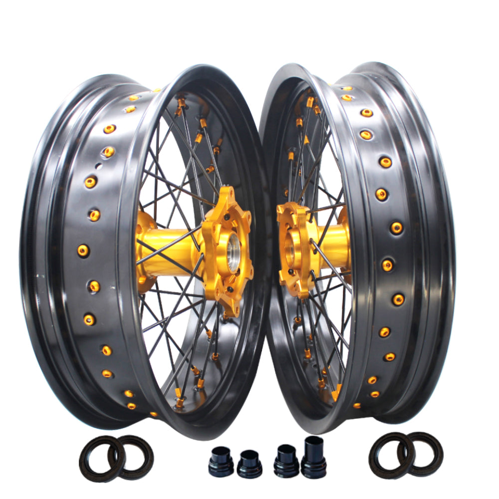 Customizable 17 Inch 36 Spoke Balck Rim SM Supermoto Wheels for  SUZUKI RMZ 250 RMZ 450