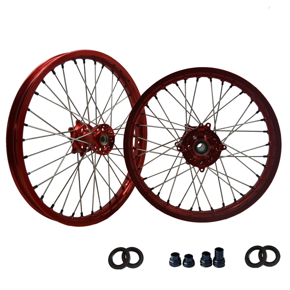 Customizable 18 19 21 Inch 36 Spoke Red Rim Motocross Enduro Wheels for  HONDA CRF 250L 2013-2020 CRF 300L 2021-2022