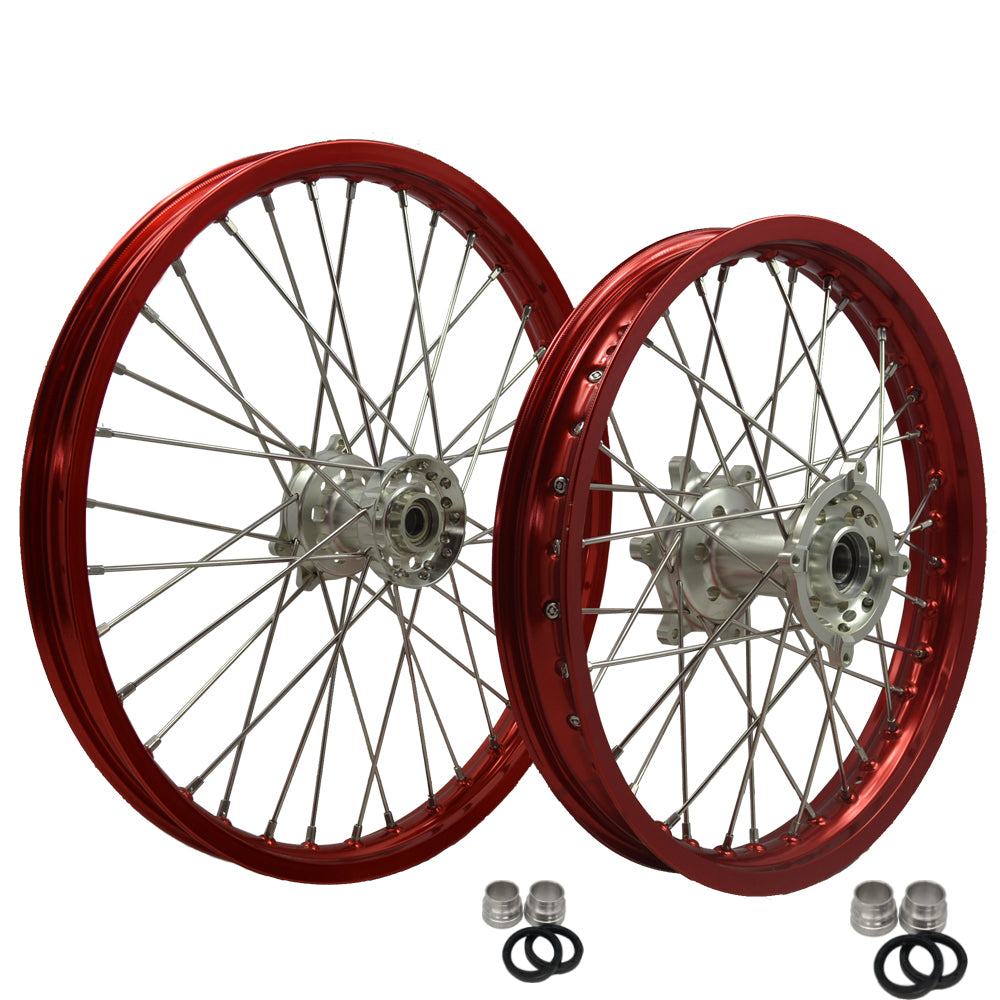 Customizable 18 19 21 Inch 36 Spoke Red Rim Motocross Enduro Wheels fo ...