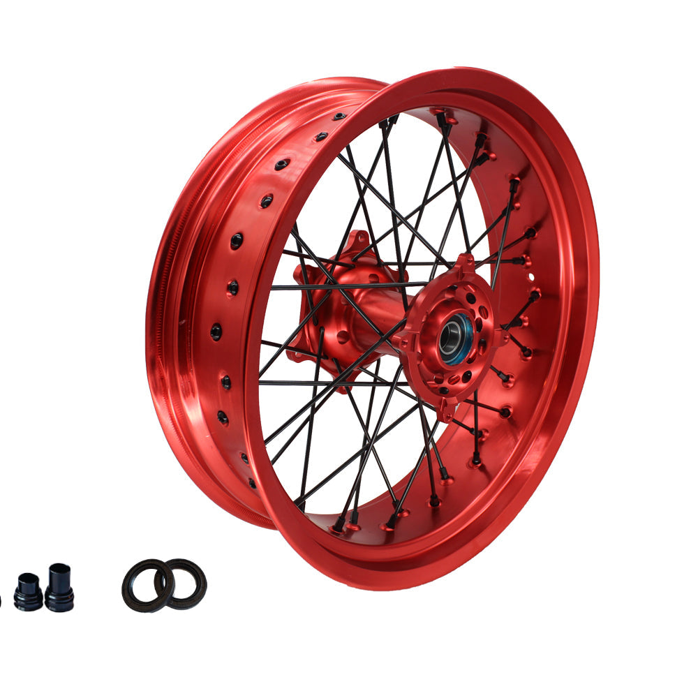 Customizable 17 Inch 36 Spoke Red Rim SM Supermoto Wheels for  HONDA CRF 250L 2013-2020 CRF 300L 2021-2022