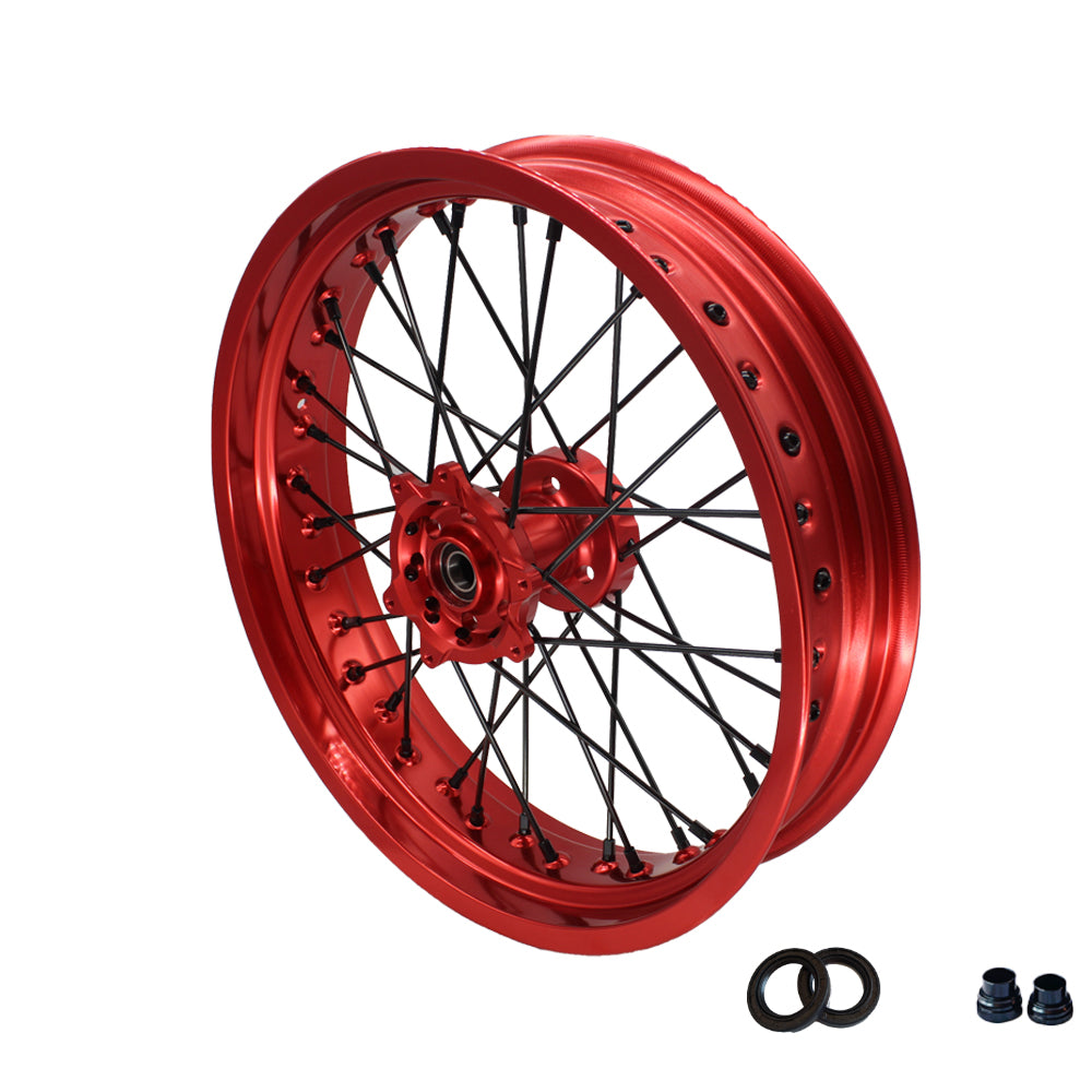 Customizable 17 Inch 36 Spoke Red Rim SM Supermoto Wheels for HONDA CRF 250R 2004-2024  CRF 450R  2002-2024