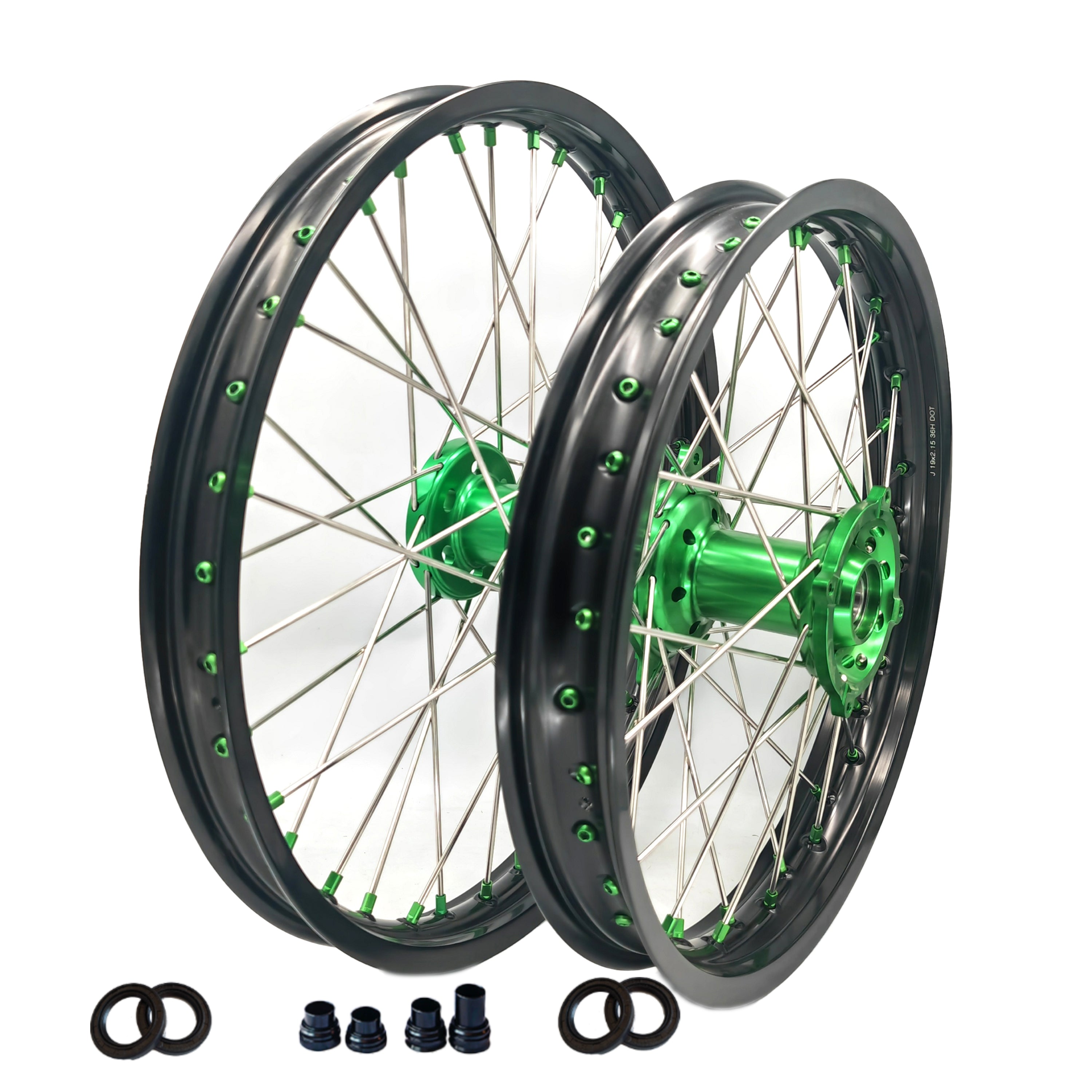 Customizable 18 19 21 Inch  Spoke Black Rim Motocross Enduro Wheels for KAWASAKI KLX 450 2009-2014