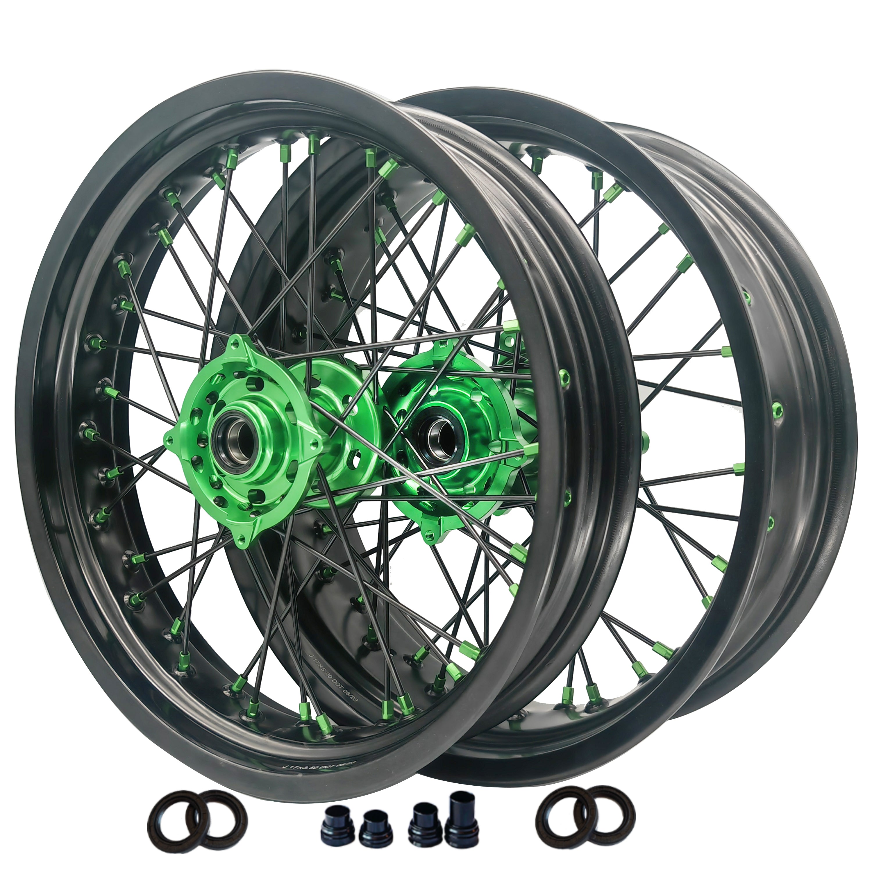 Customizable 17 Inch 36 Spoke Balck Rim SM Supermoto Wheels Mtard Wheels for  KAWASAKI KLX 450 2009-2014