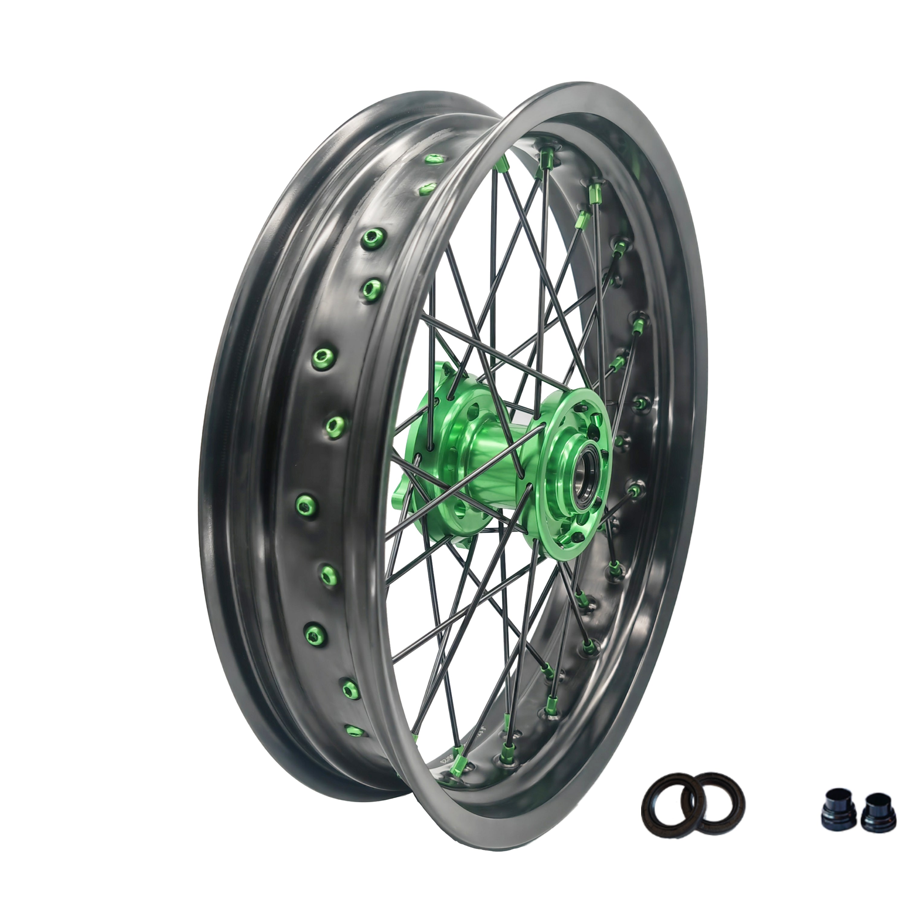 Customizable 17 Inch 36 Spoke Balck Rim SM Supermoto Wheels Mtard Wheels for  KAWASAKI KX250F KX450F KX 250 KX 450