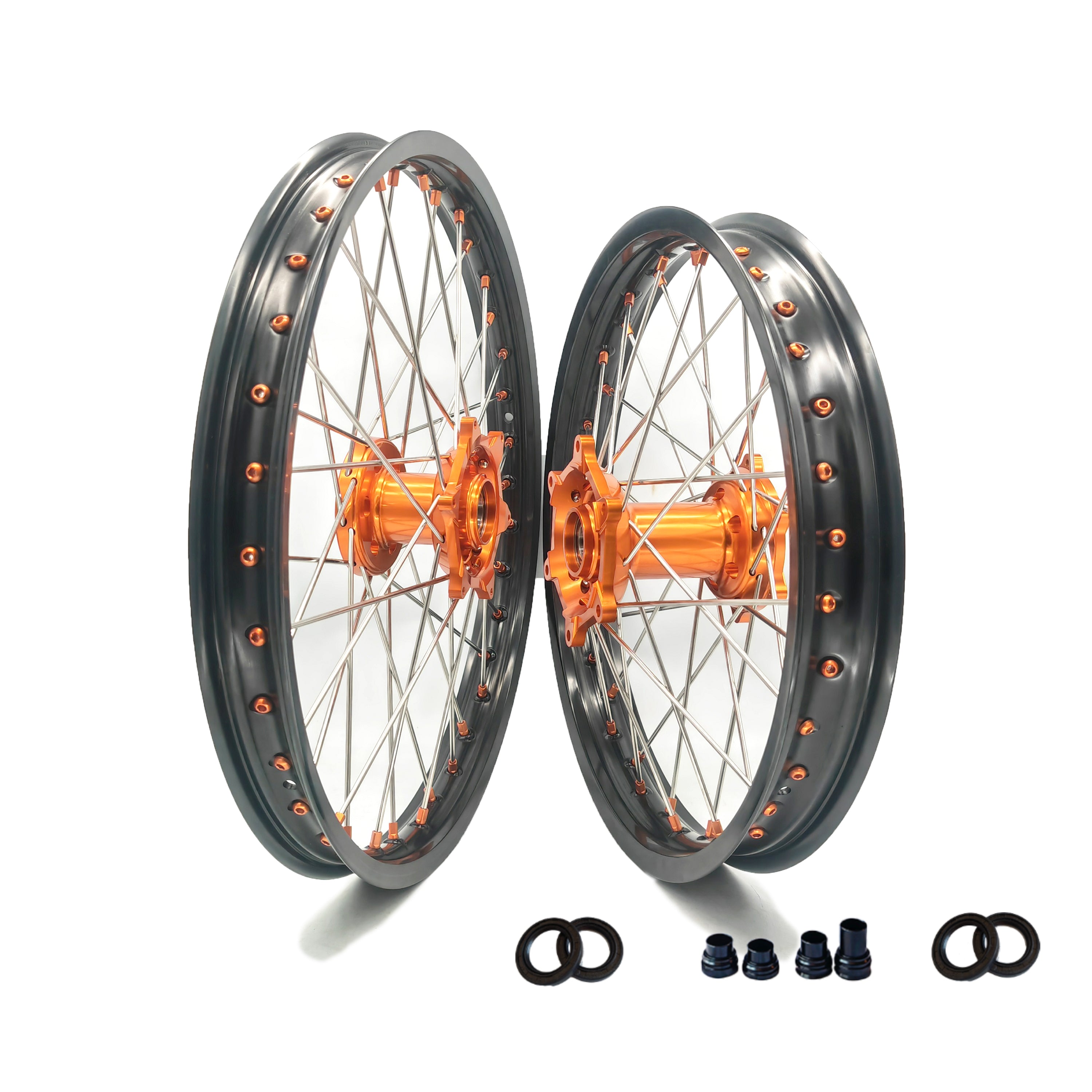 Customizable 18 19 21 Inch 36 Spoke Black Rim Motocross Enduro Wheels for KTM EXC XCW 125-530 2003-2023