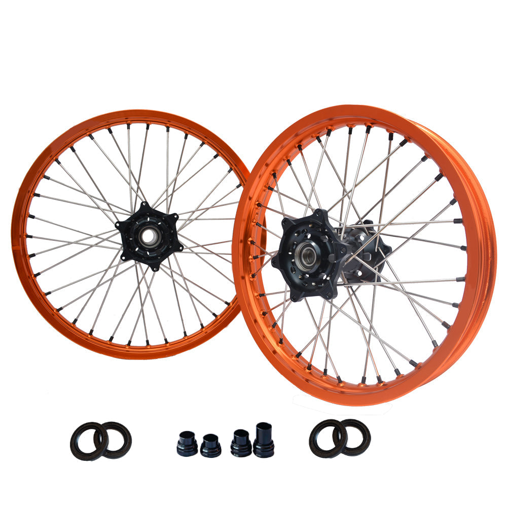 Customizable 18 19 21 Inch 36 Spoke Orange Rim  Motocross Enduro Wheels for KTM XCW EXC  125-530 2003-2023