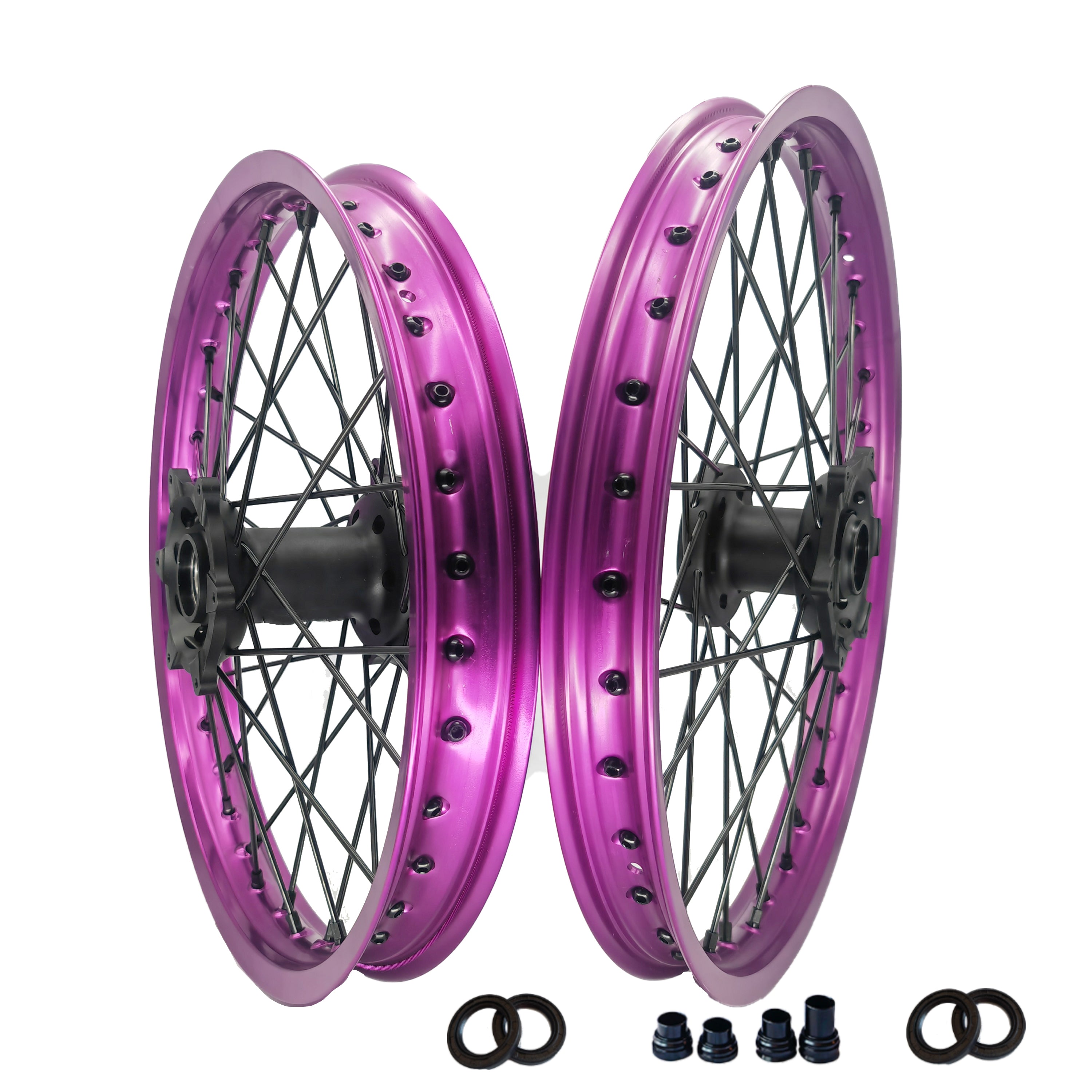 Customizable 18 19 21 Inch 36 Spoke Purple Rim  Motocross Enduro Wheels for HUSQVARNA TC TE TX FC FE 2014-2023