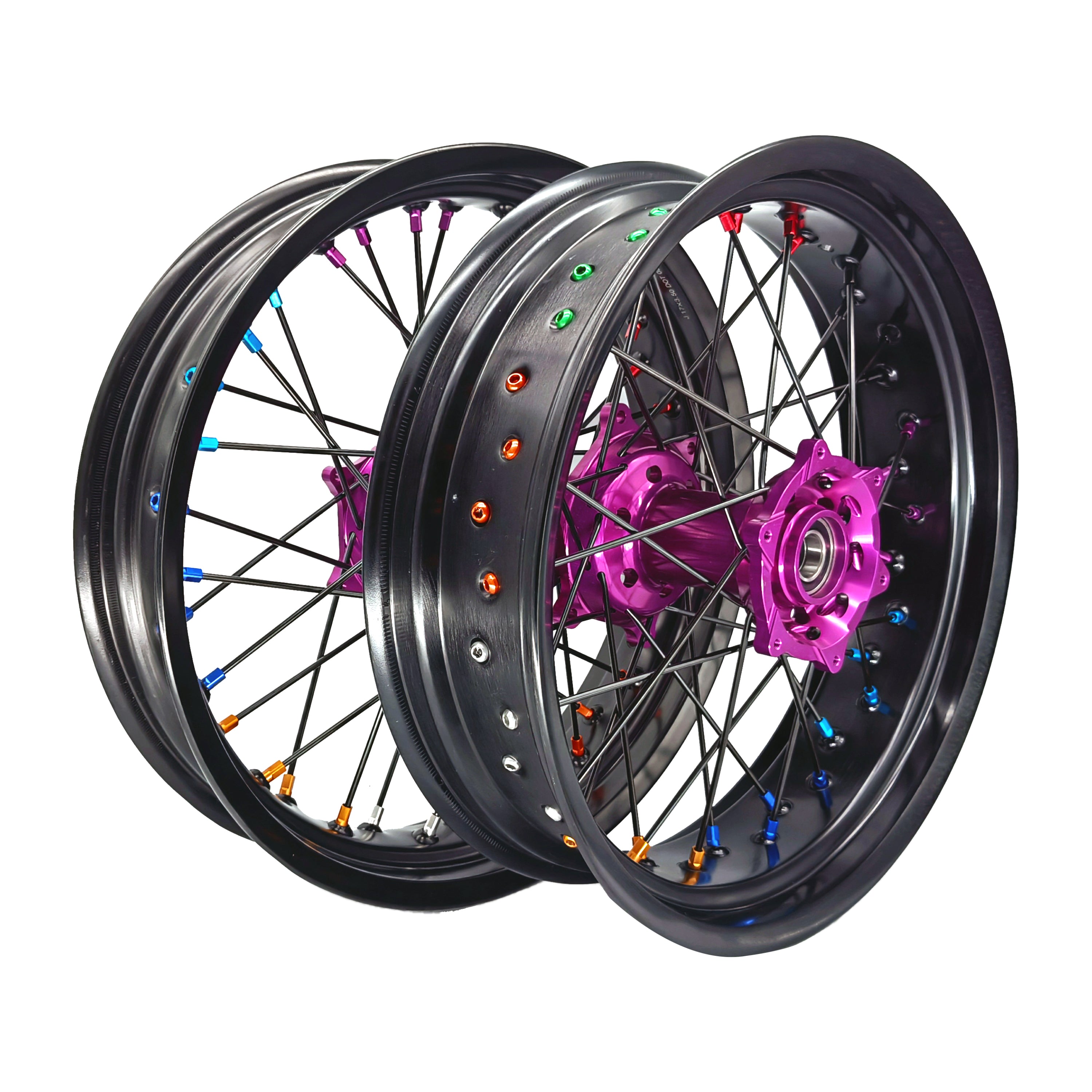 Customizable 17 Inch 36 Spoke Balck Rim SM Supermoto Wheels for  YAMAHA YZ 125 YZ 125X YZ 250 YZ 250X 2002-2023