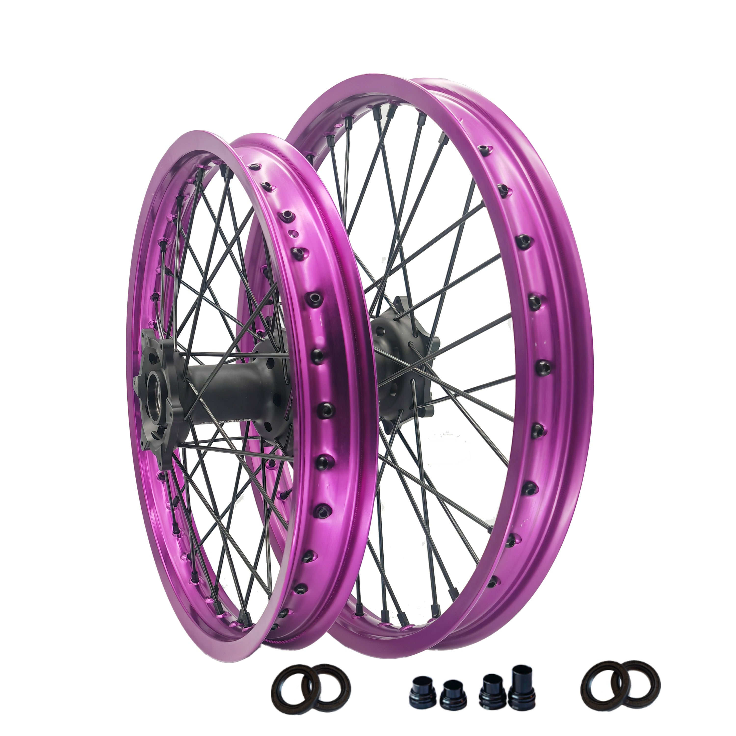 Customizable 18 19 21 Inch 36 Spoke Purple Rim  Motocross Enduro Wheels for HUSQVARNA TC TE TX FC FE 2014-2023