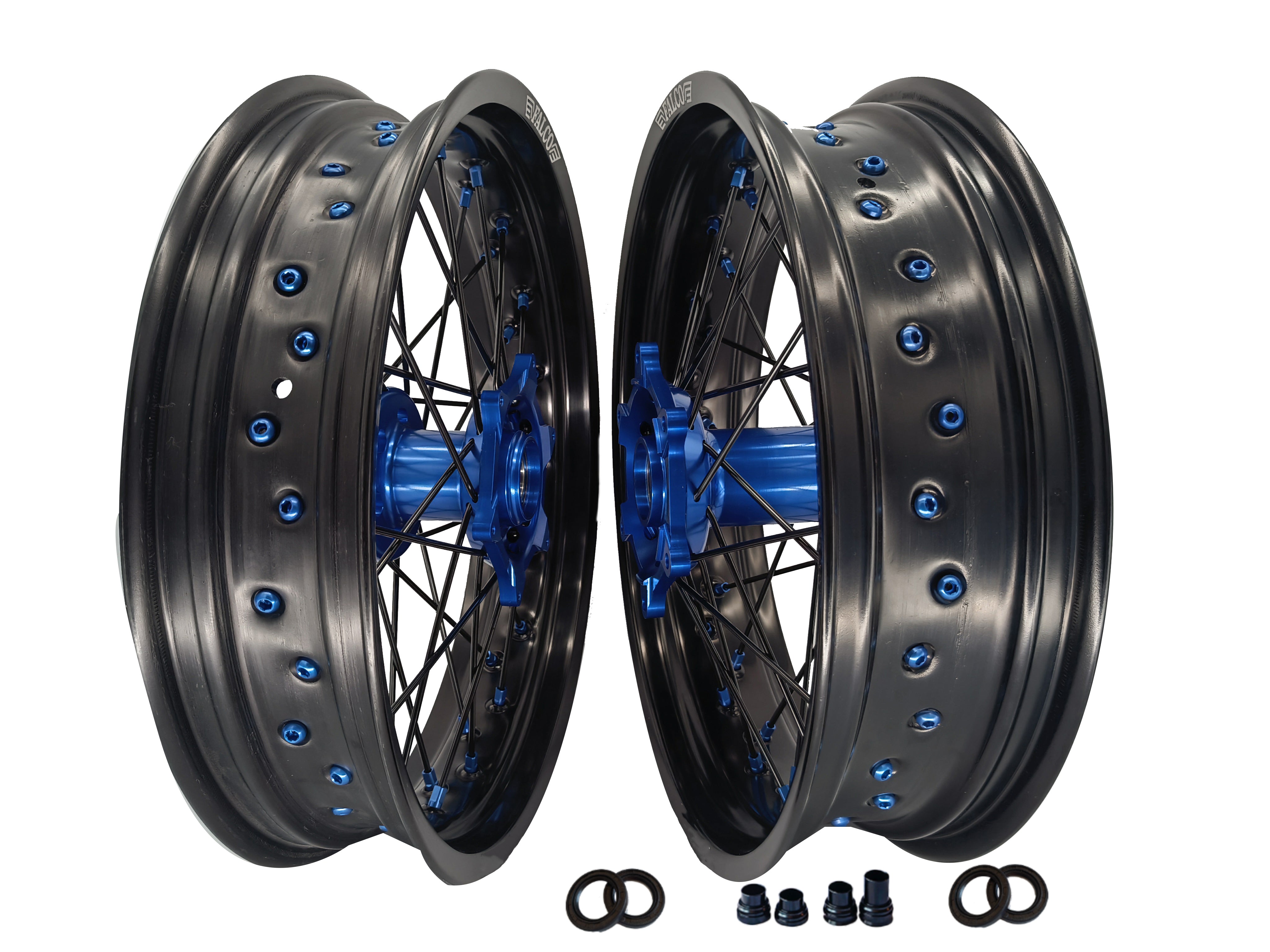 Customizable 17 Inch 36 Spoke Balck Rim SM Supermoto Wheels for  YAMAHA YZ 125 YZ 125X YZ 250 YZ 250X 2002-2023