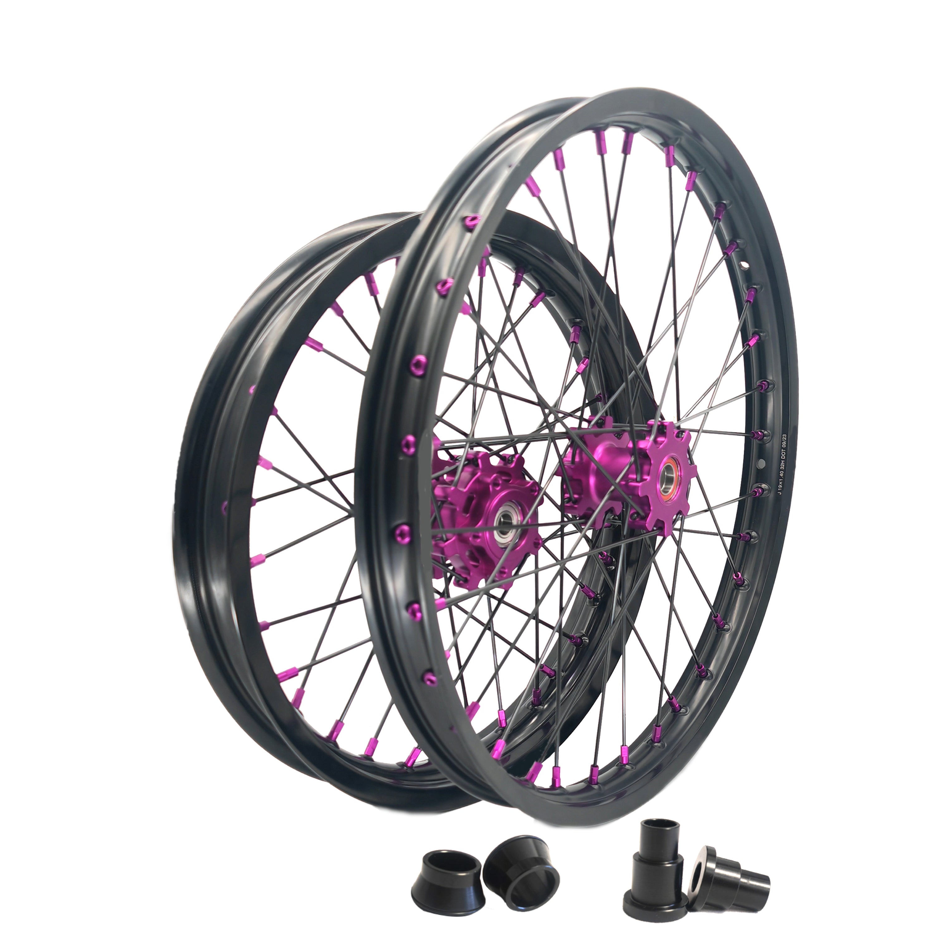 Customizable 1.6*19" & 1.85*16" Electric Dirtbike Wheels Black Rim For SurRon Light Bee-X 2019-2023