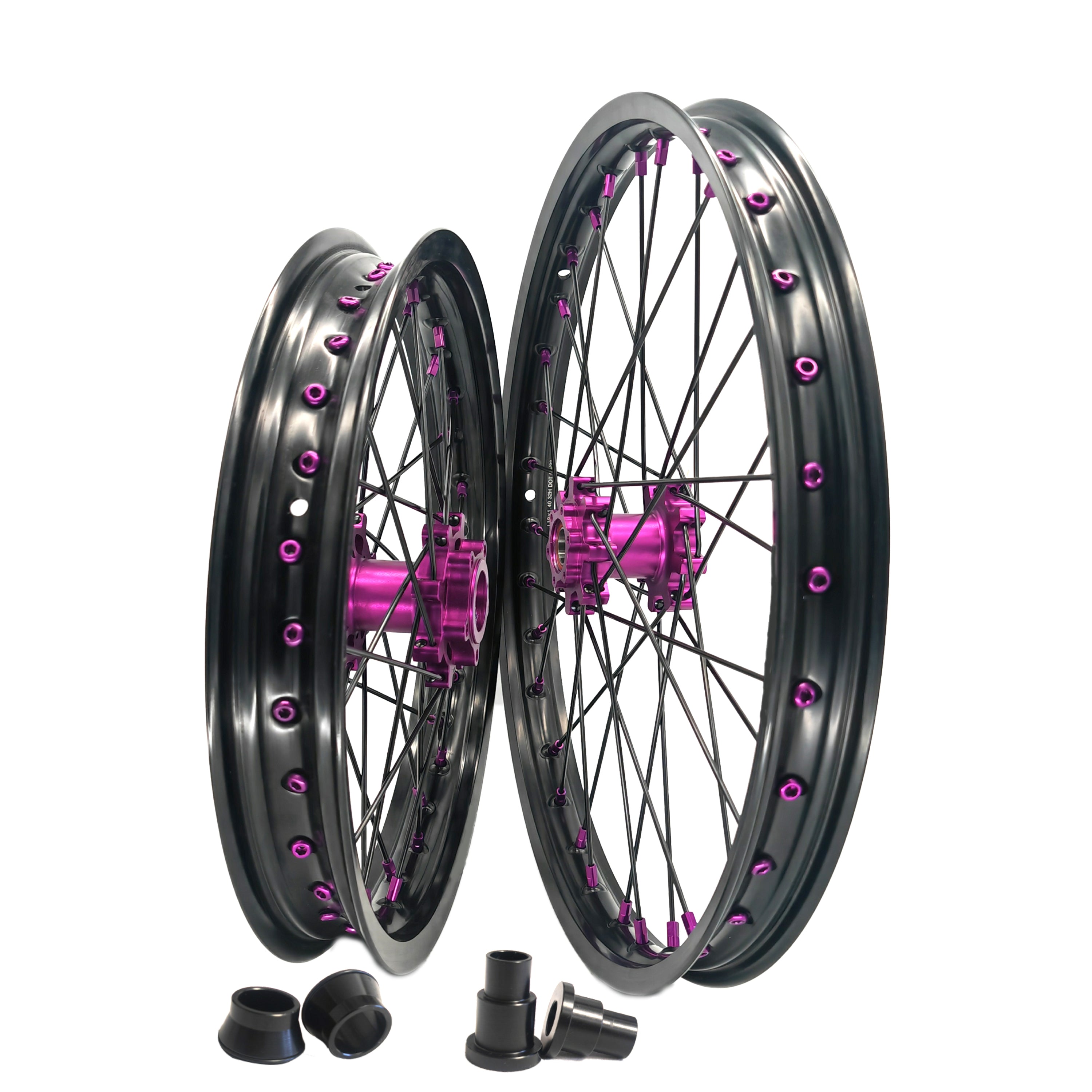 Customizable 1.6*19" & 1.85*16" Electric Dirtbike Wheels Black Rim For SurRon Light Bee-X 2019-2023