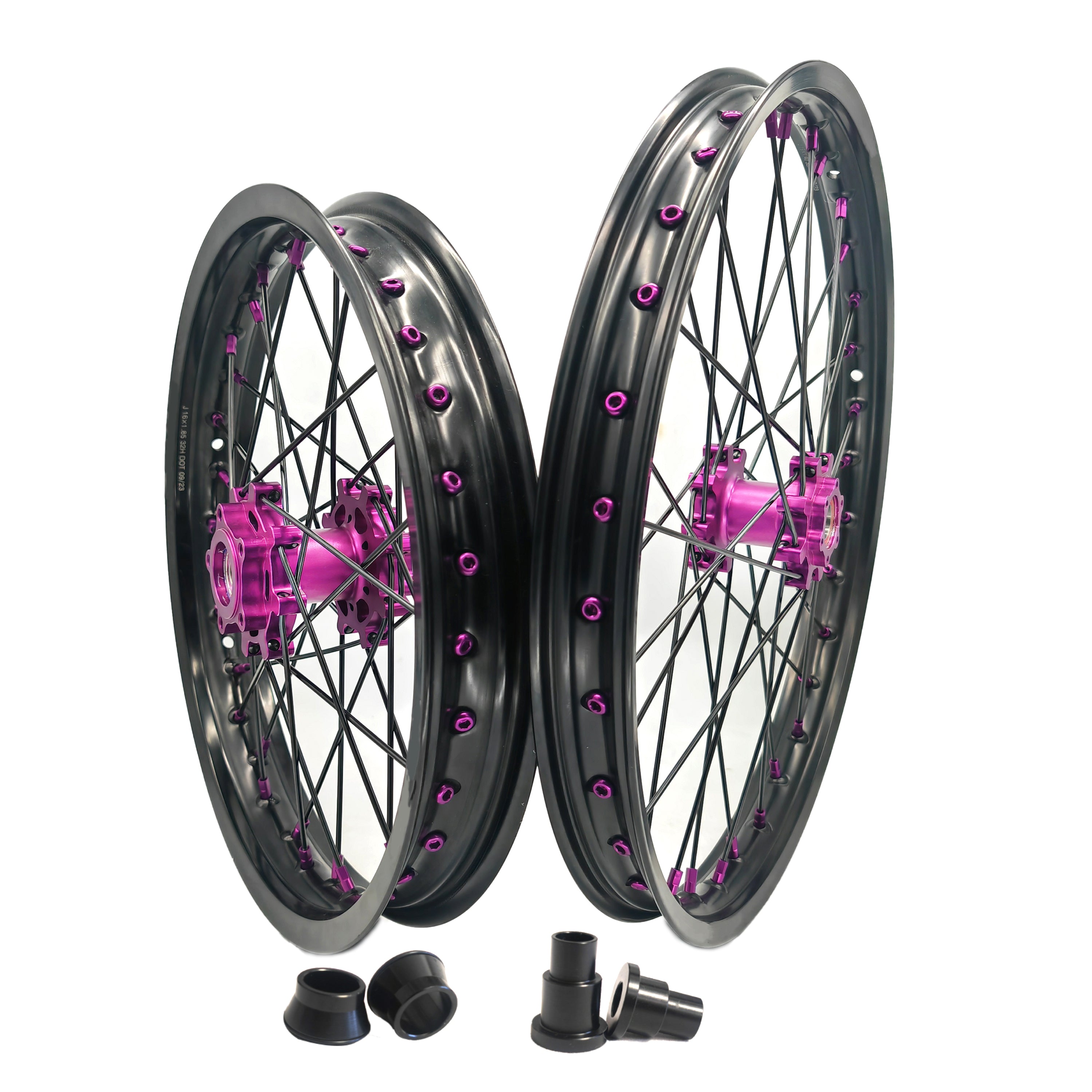 Customizable 1.6*19" & 1.85*16" Electric Dirtbike Wheels Black Rim For SurRon Light Bee-X 2019-2023