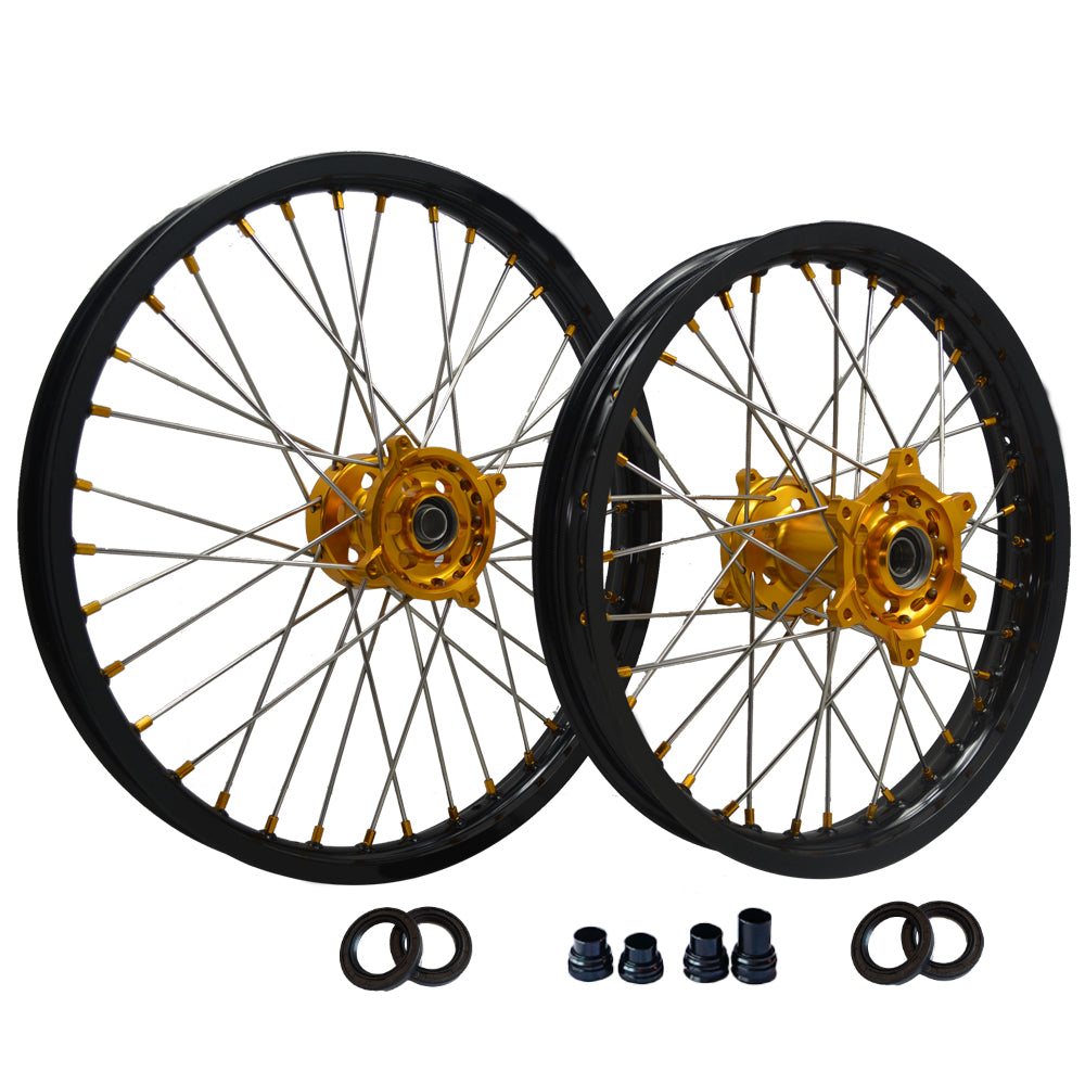 Customizable 18 19 21 Inch  Spoke Black Rim Motocross Enduro Wheels for  SUZUKI DRZ 400