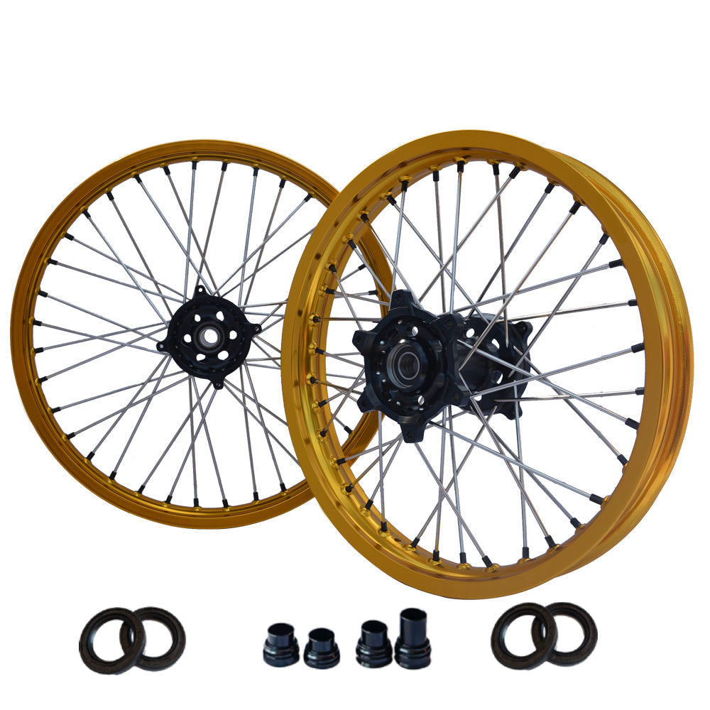 Customizable 18 19 21 Inch 36 Spoke Gold Rim Motocross Enduro Wheels for   SUZUKI DRZ 400