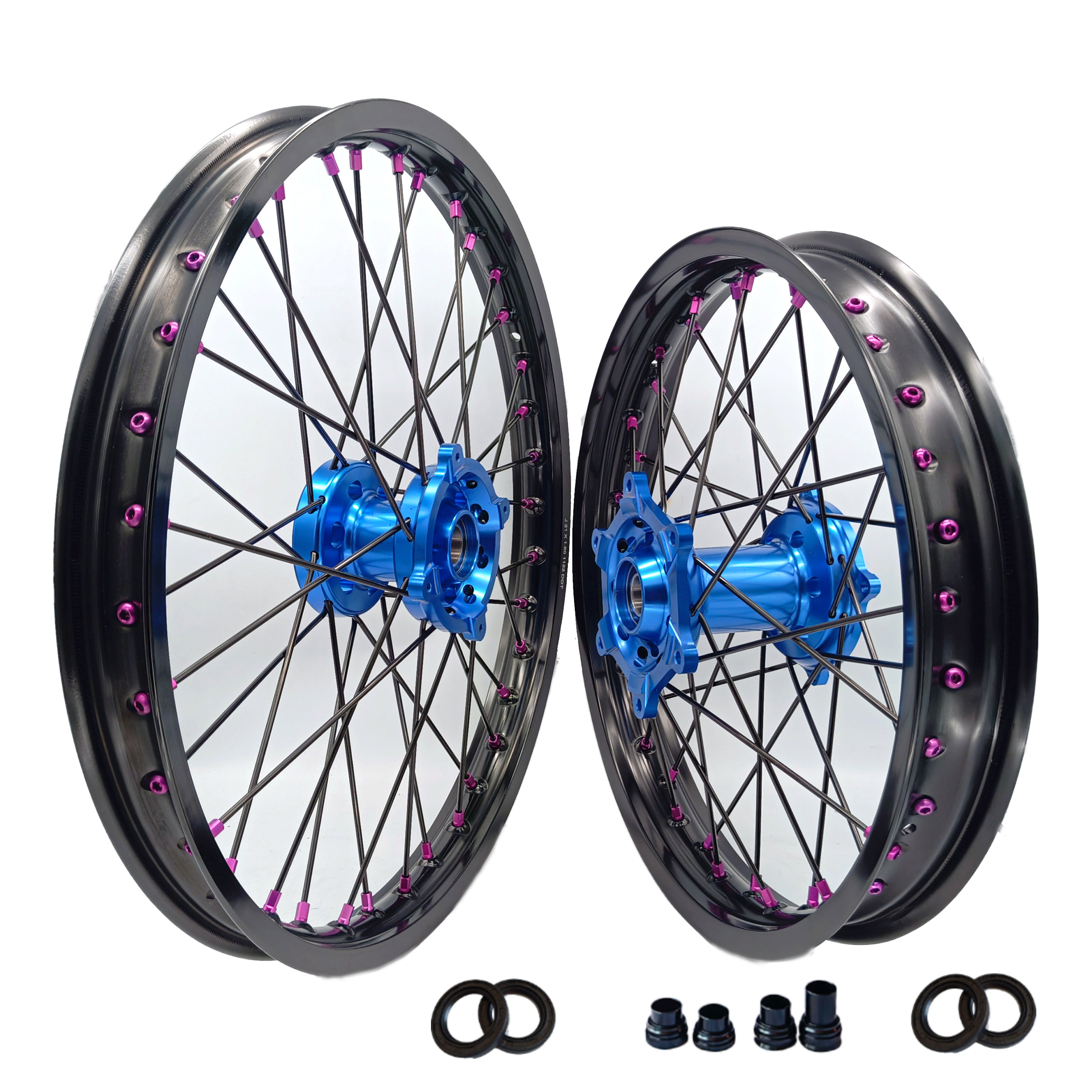 Customizable 18 19 21 Inch  Spoke Black Rim Motocross Enduro Wheels for  SUZUKI DRZ 400