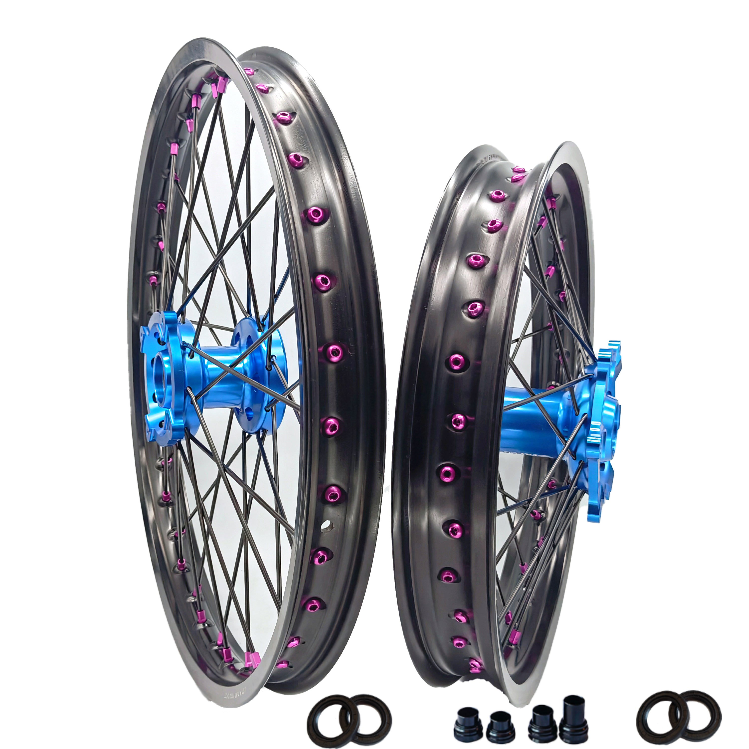 Customizable 18 19 21 Inch  Spoke Black Rim Motocross Enduro Wheels for  SUZUKI DRZ 400