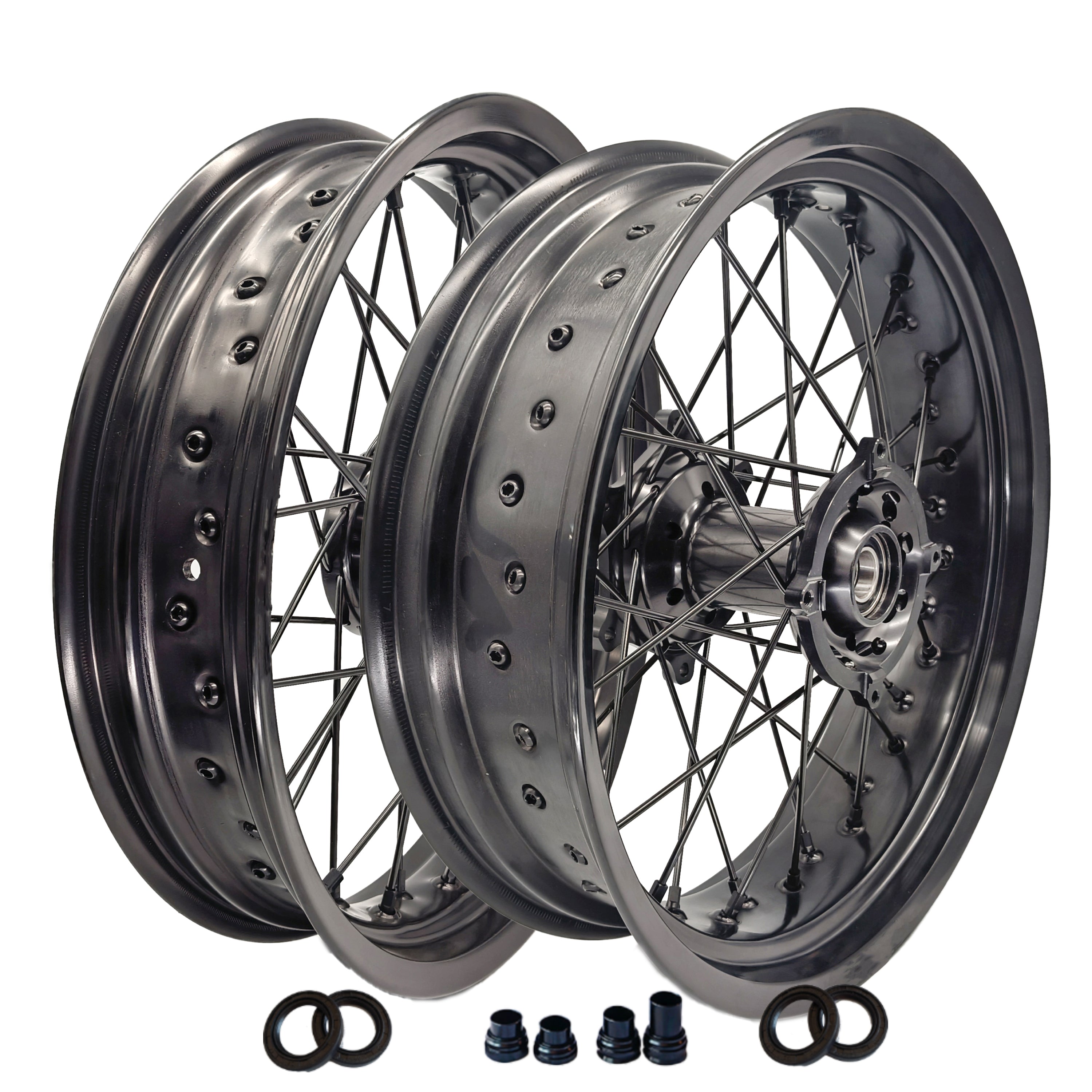 Customizable 17 Inch 36 Spoke Balck Rim SM Supermoto Wheels for  SUZUKI RMZ 250 RMZ 450