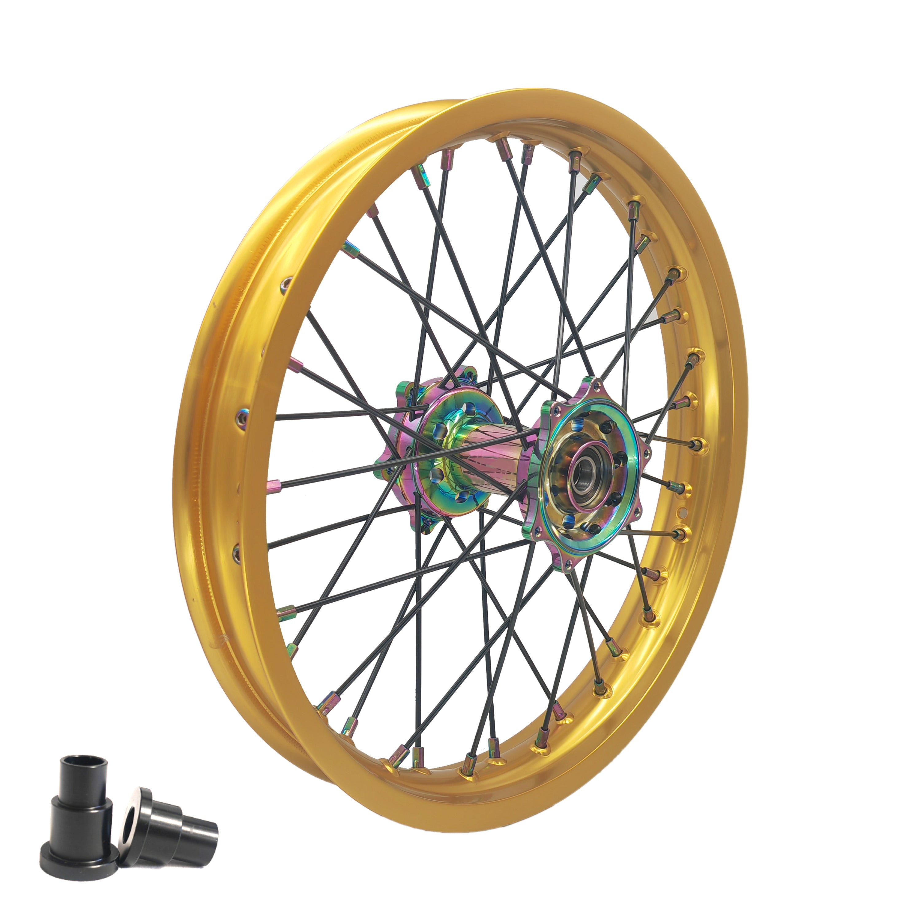 Customizable 1.6*21" & 2.15*18" Electric Dirtbike Wheels Gold Rim For SurRon Ultra Bee