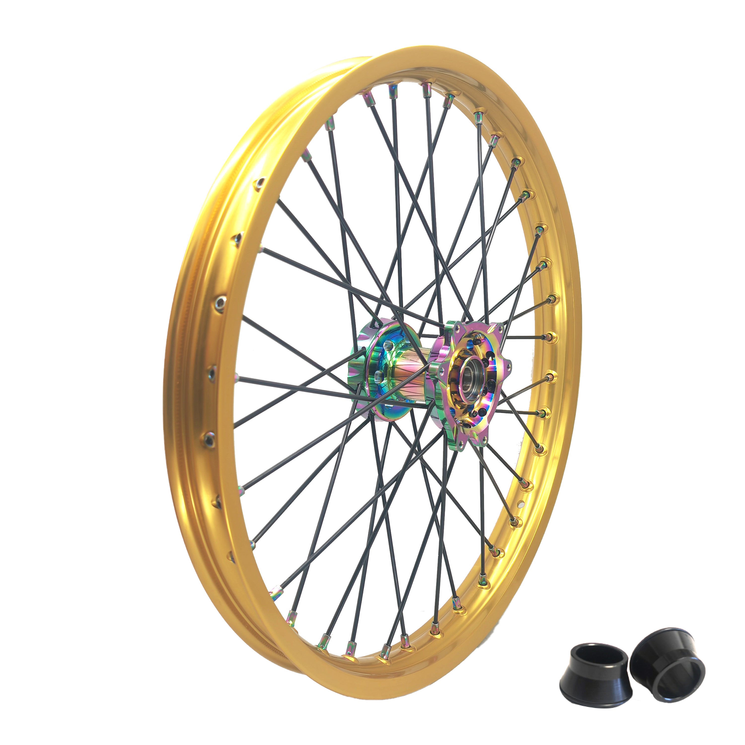 Customizable 1.6*21" & 2.15*18" Electric Dirtbike Wheels Gold Rim For SurRon Ultra Bee