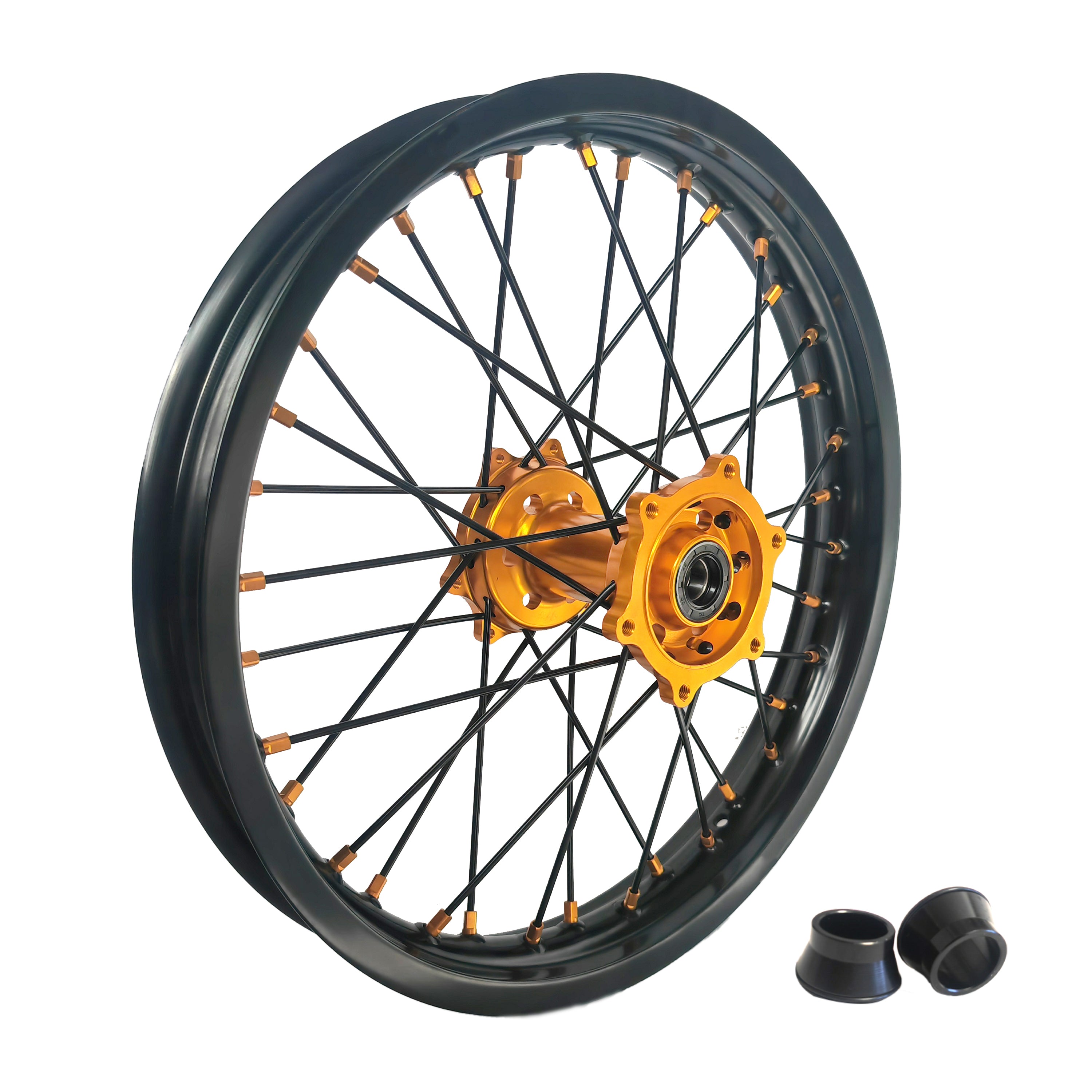 Customizable 1.6*21" & 2.15*18" Electric Dirtbike Wheels Black Rim For SurRon Ultra Bee