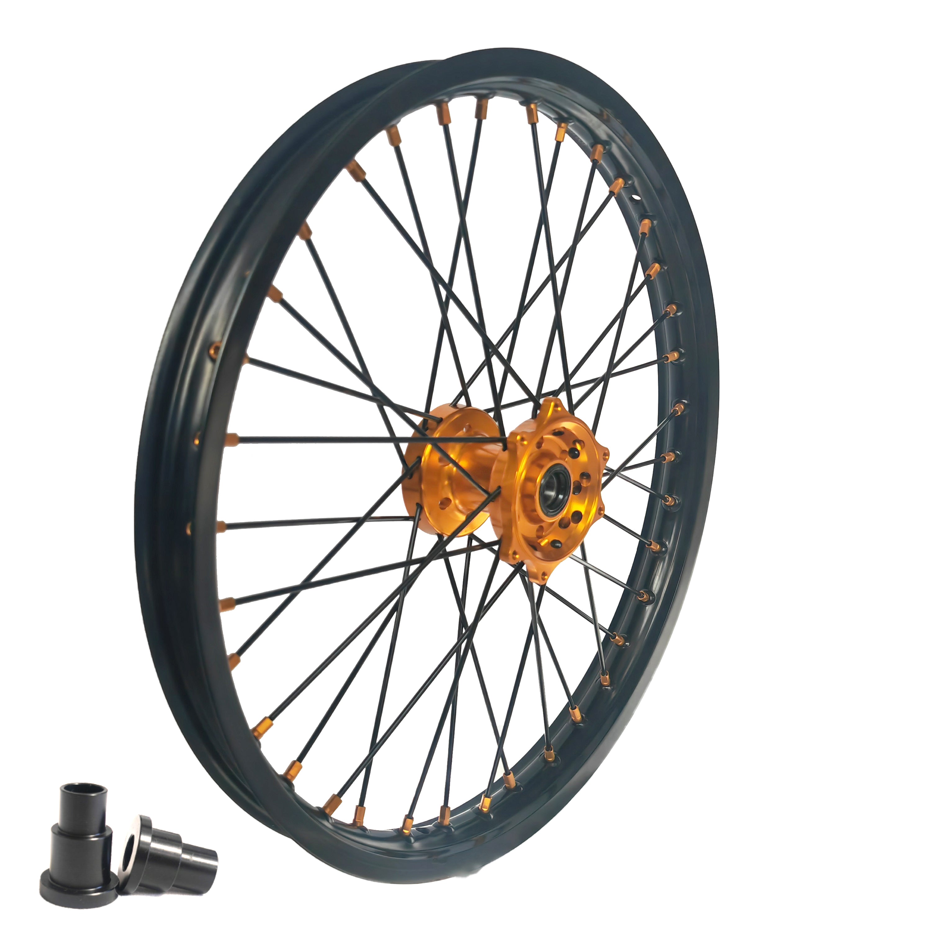 Customizable 1.6*21" & 2.15*18" Electric Dirtbike Wheels Black Rim For SurRon Ultra Bee