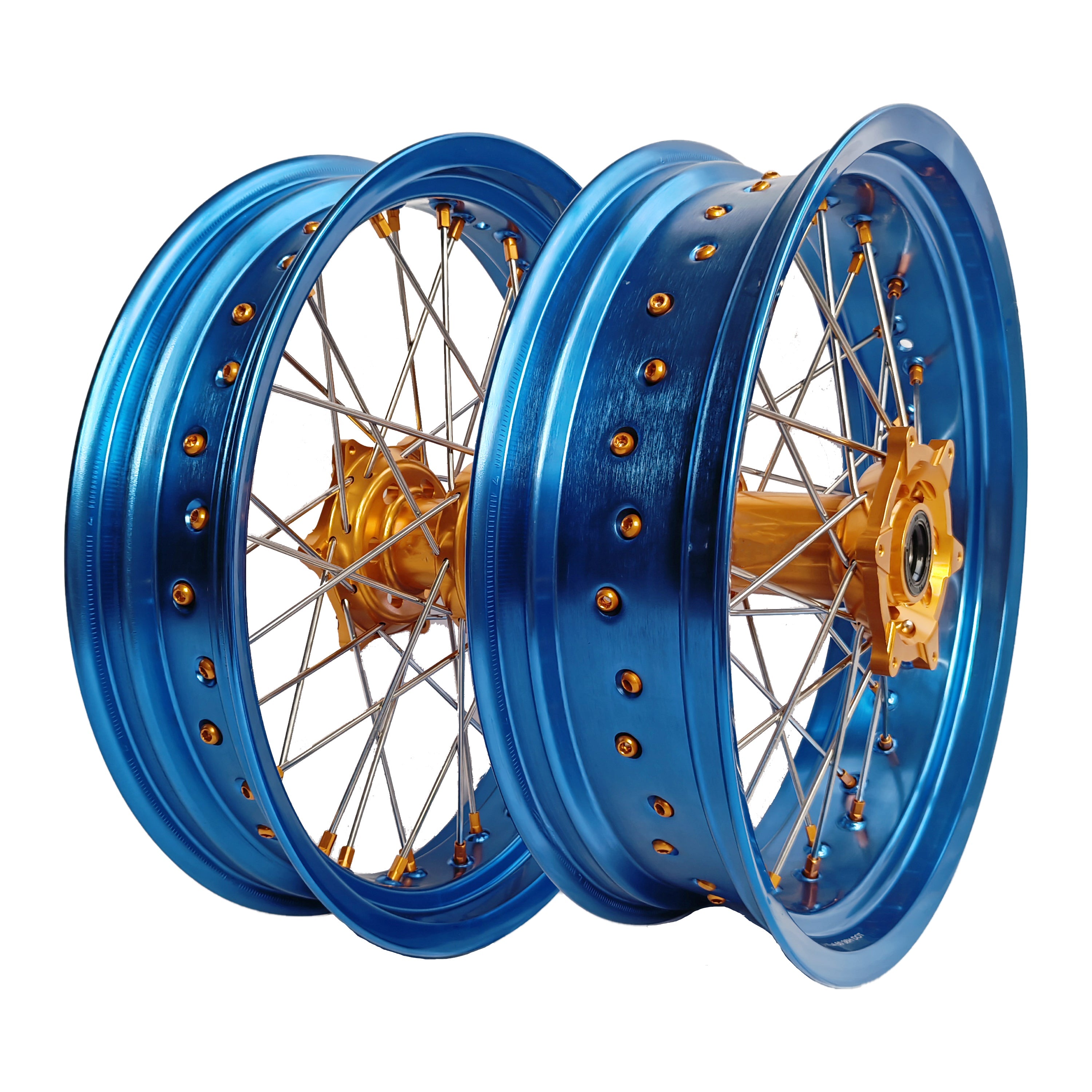 Customizable 17 Inch 36 Spoke Blue Rim SM Supermoto Wheels for YAMAHA YZ 250F 2002-2023 YZ 450F 2003-2023 YZF 250X 2015-2023 YZF 450X 2016-2023