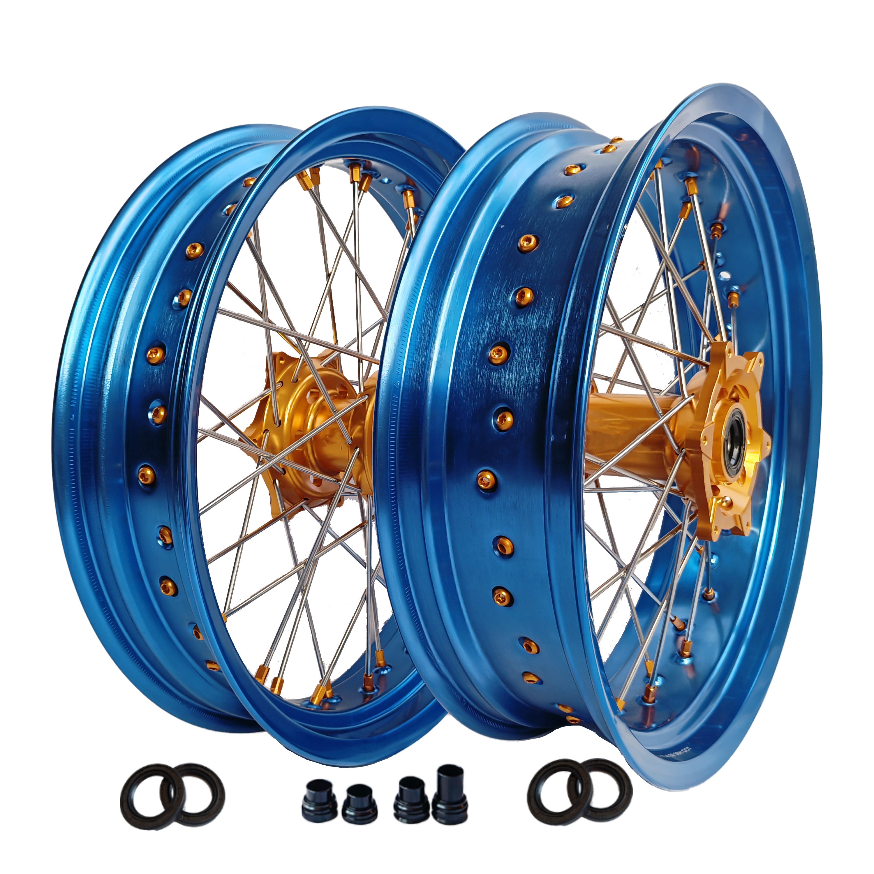36 In Rims Customizable 17 Inch 36 Spoke Blue Rim SM Supermoto Wheels for YAMAHA ...
