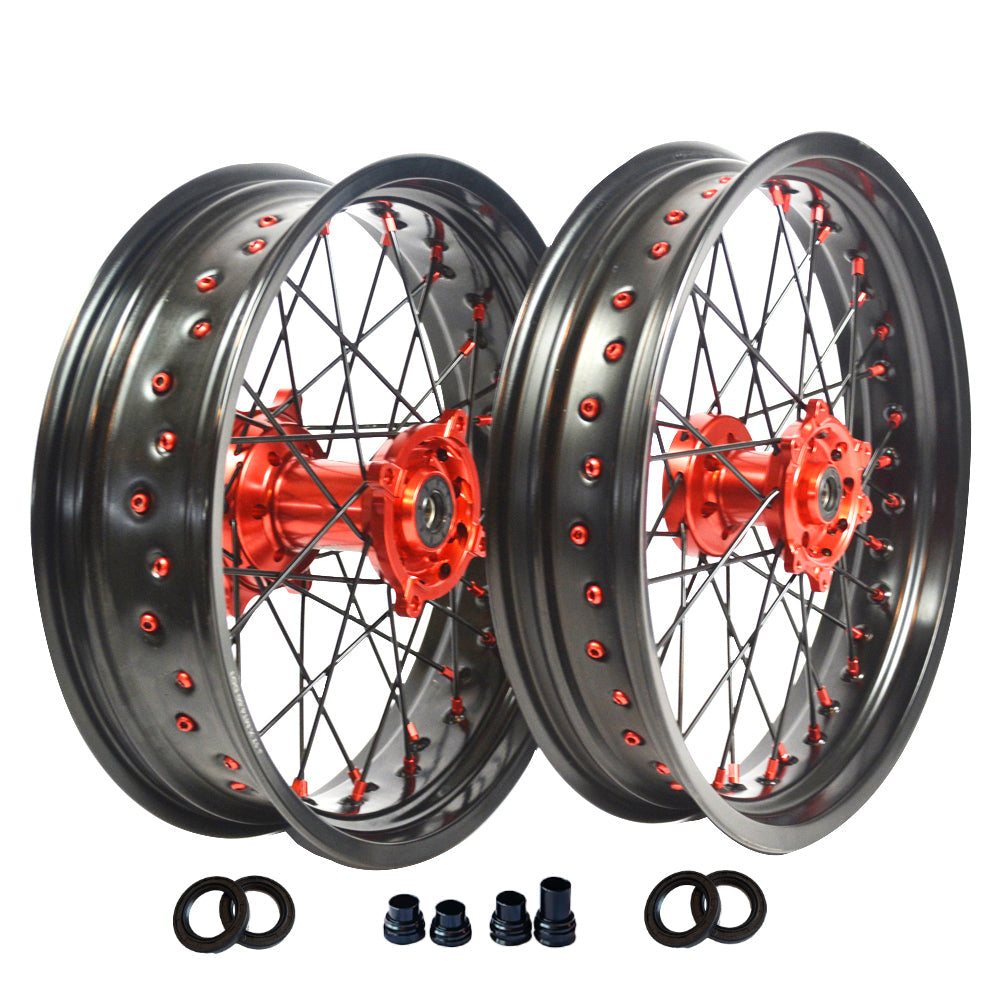 Customizable 17 Inch 36 Spoke Balck Rim SM Supermoto Wheels for  HONDA CRF 250L 2013-2020 CRF 300L 2021-2022